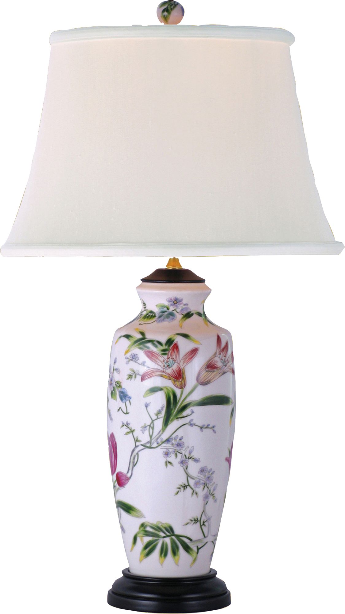 Tall Lily Ginger Jar Porcelain Table Lamp
