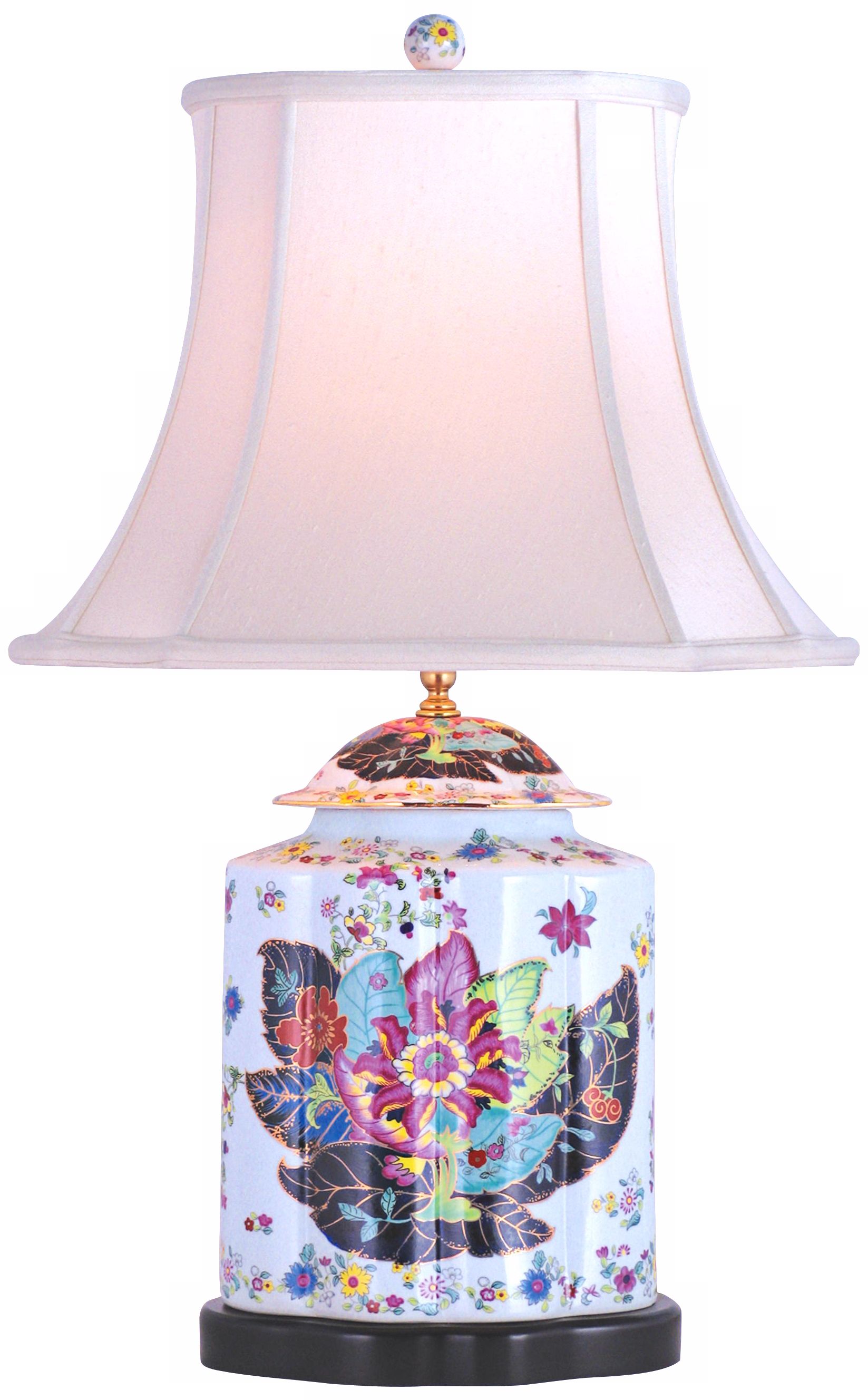 Porcelain Scallops Tobacco Tea Jar Table Lamp