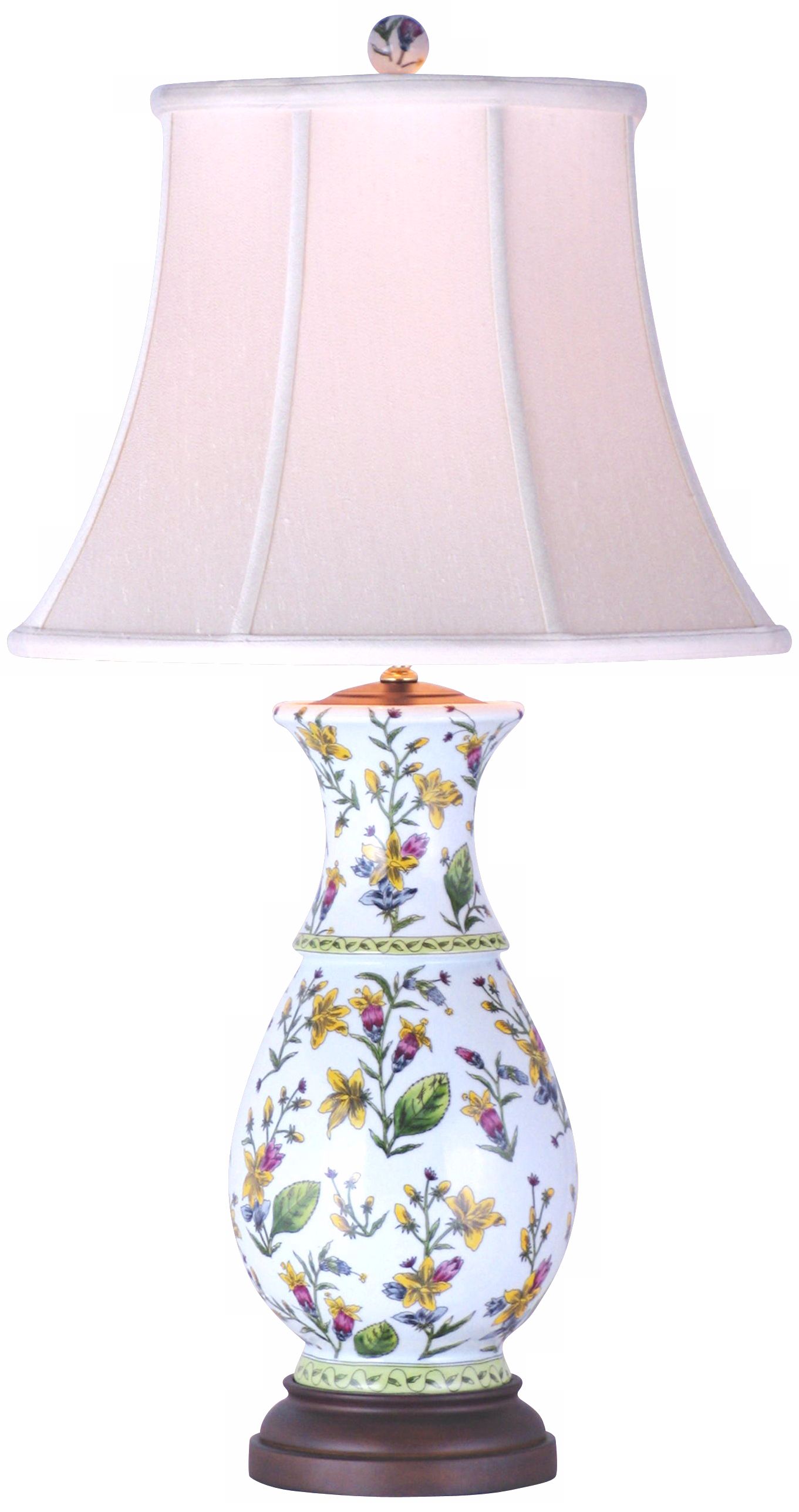 Tulip Flower Porcelain Gourd Vase Table Lamp