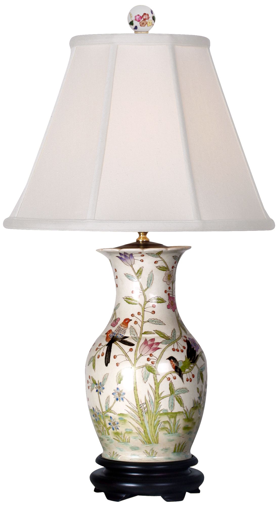 Flowers and Birds Porcelain Vase Table Lamp