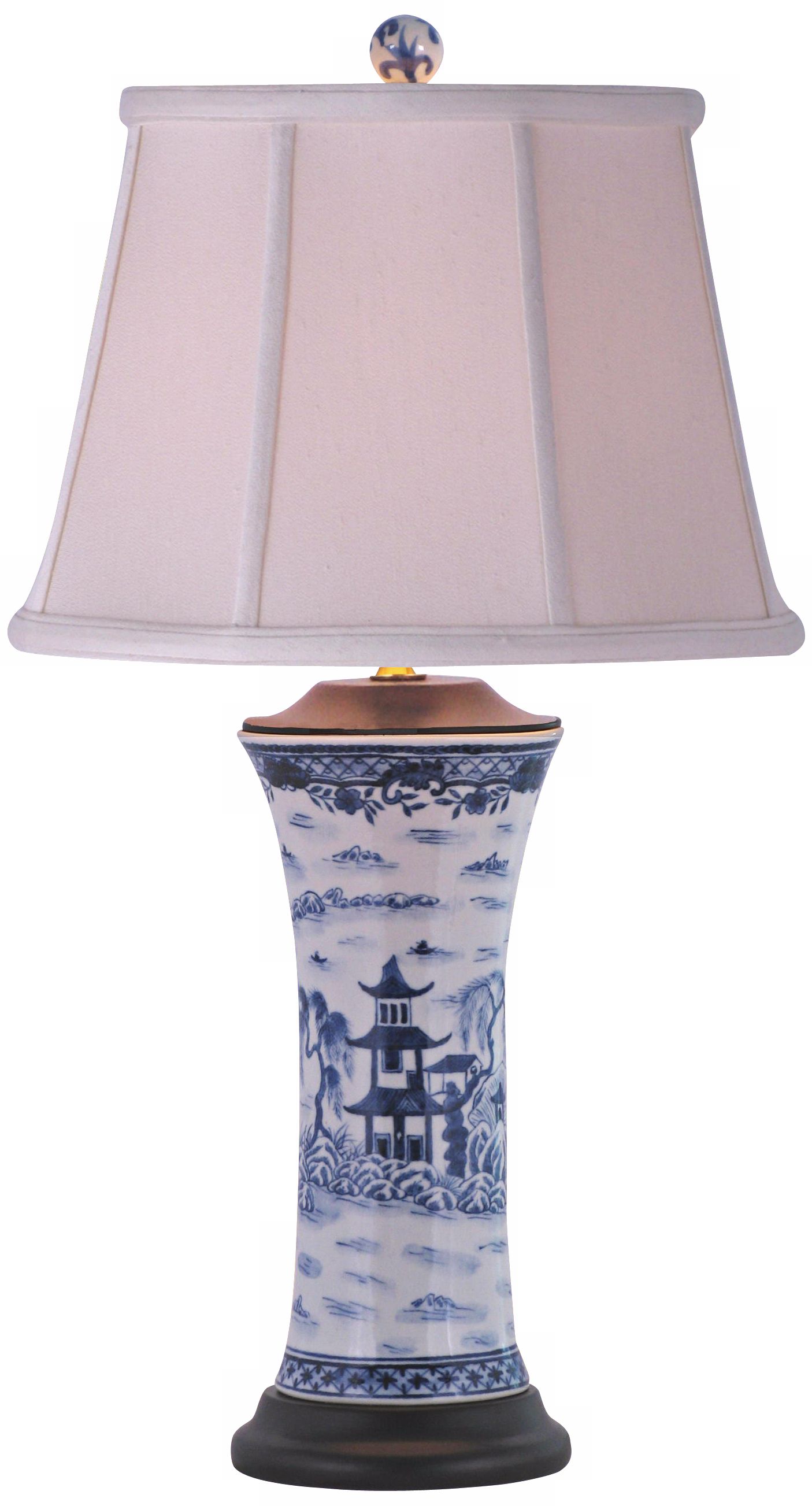 Landscape Blue and White Porcelain Vase Table Lamp