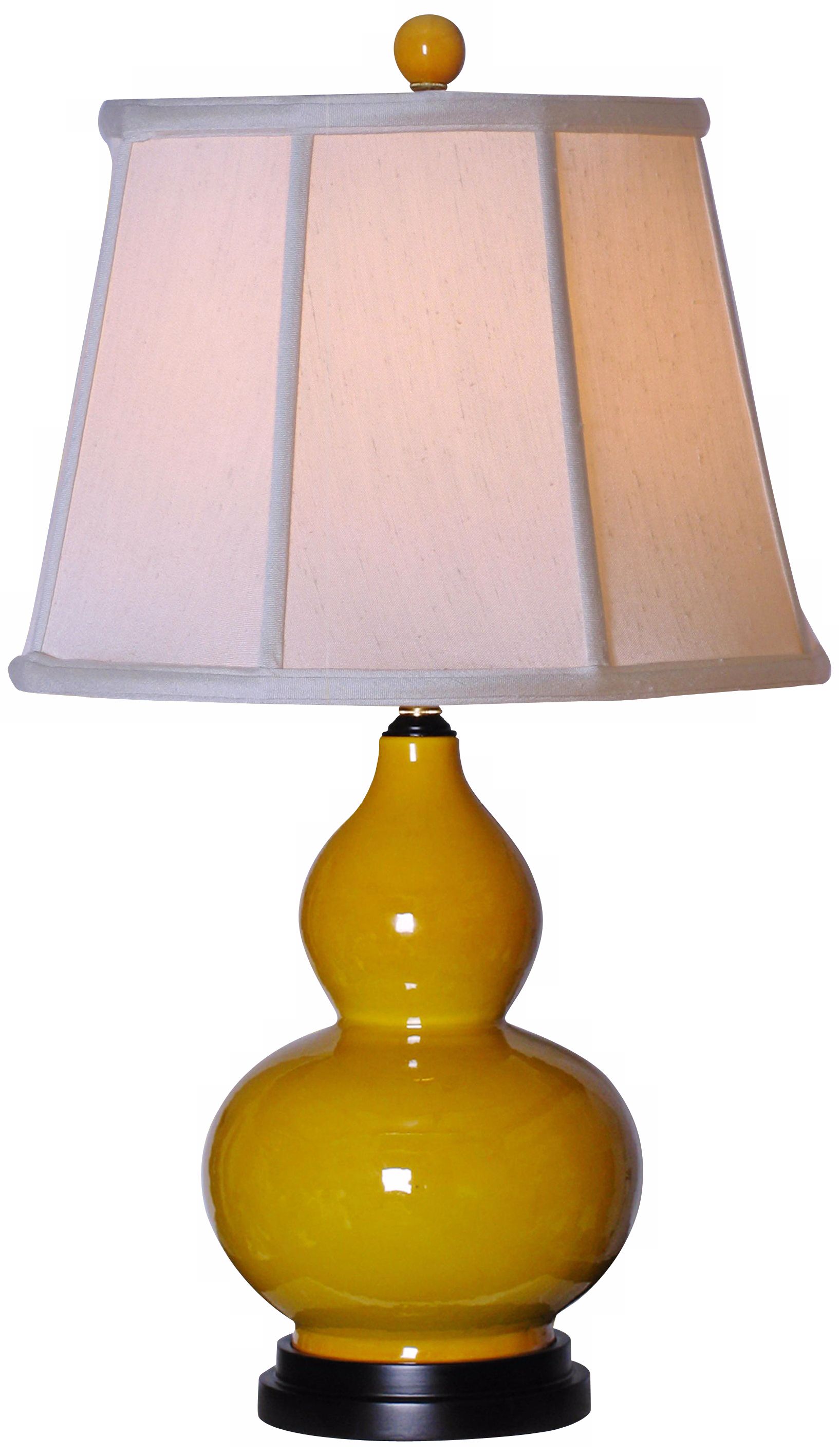 Golden Yellow Porcelain Gourd Base Table Lamp