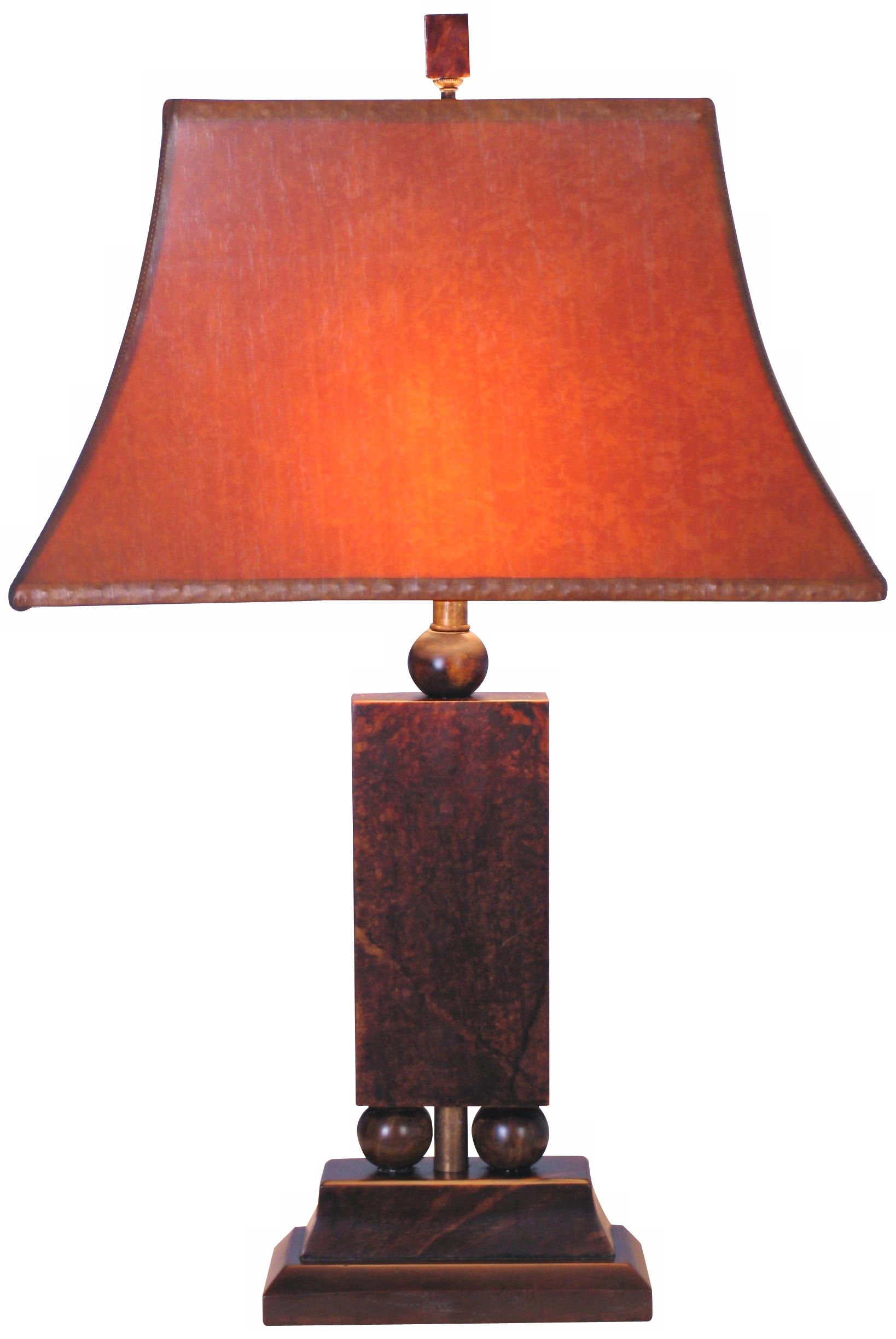 Hand-Cut Jade Post Table Lamp
