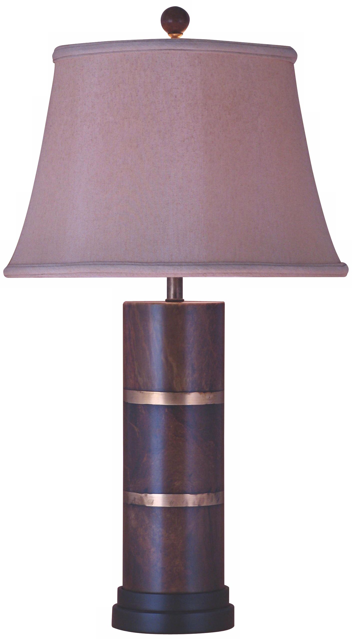 Bronze and Jade Post Table Lamp