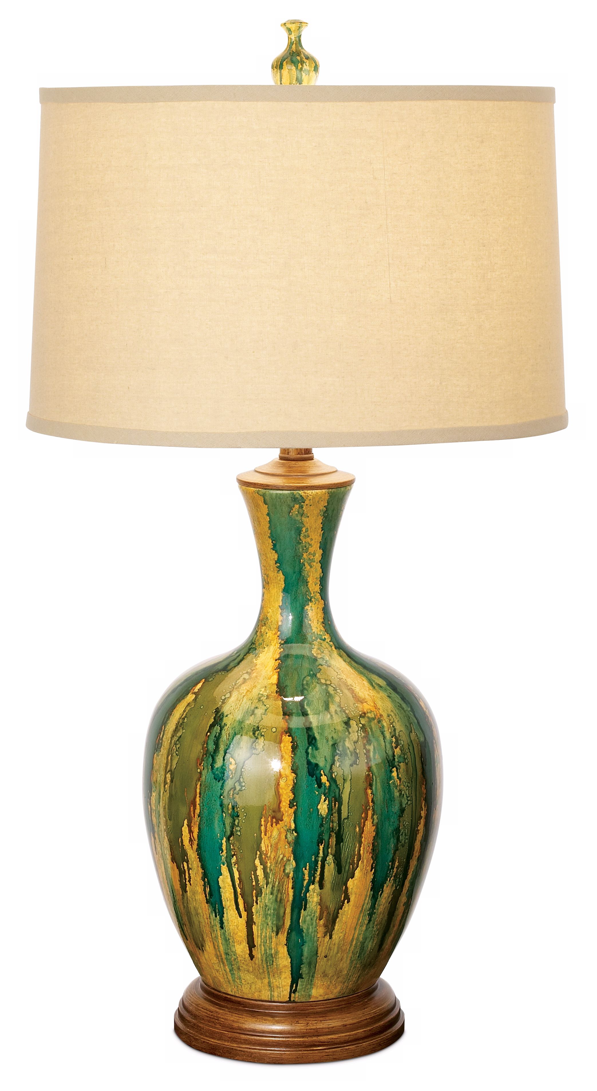 Cypress Point Splash Green Blue Porcelain Table Lamp