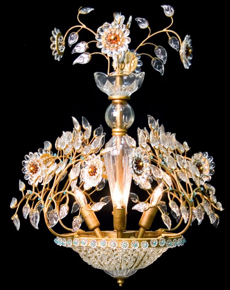 Crystal Bloom Four Light Pendant Chandelier