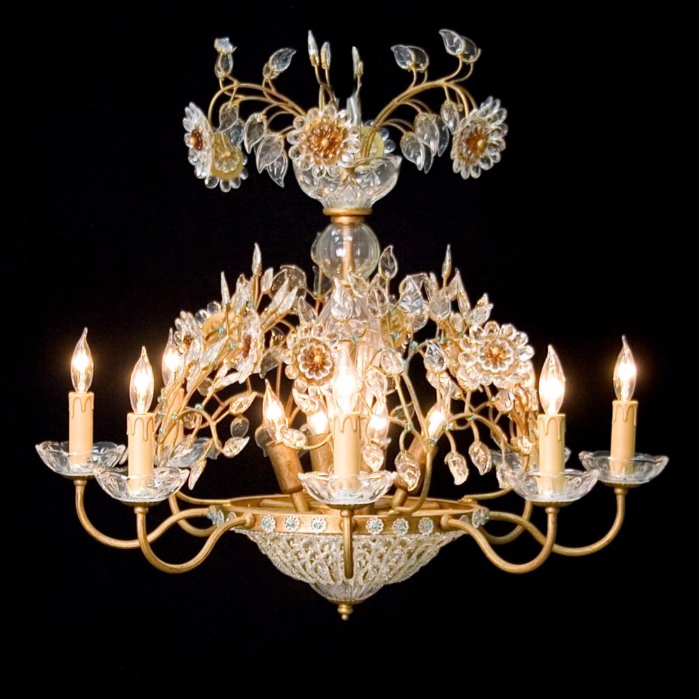 Crystal Bloom Twelve Light Crystal & Glass Chandelier
