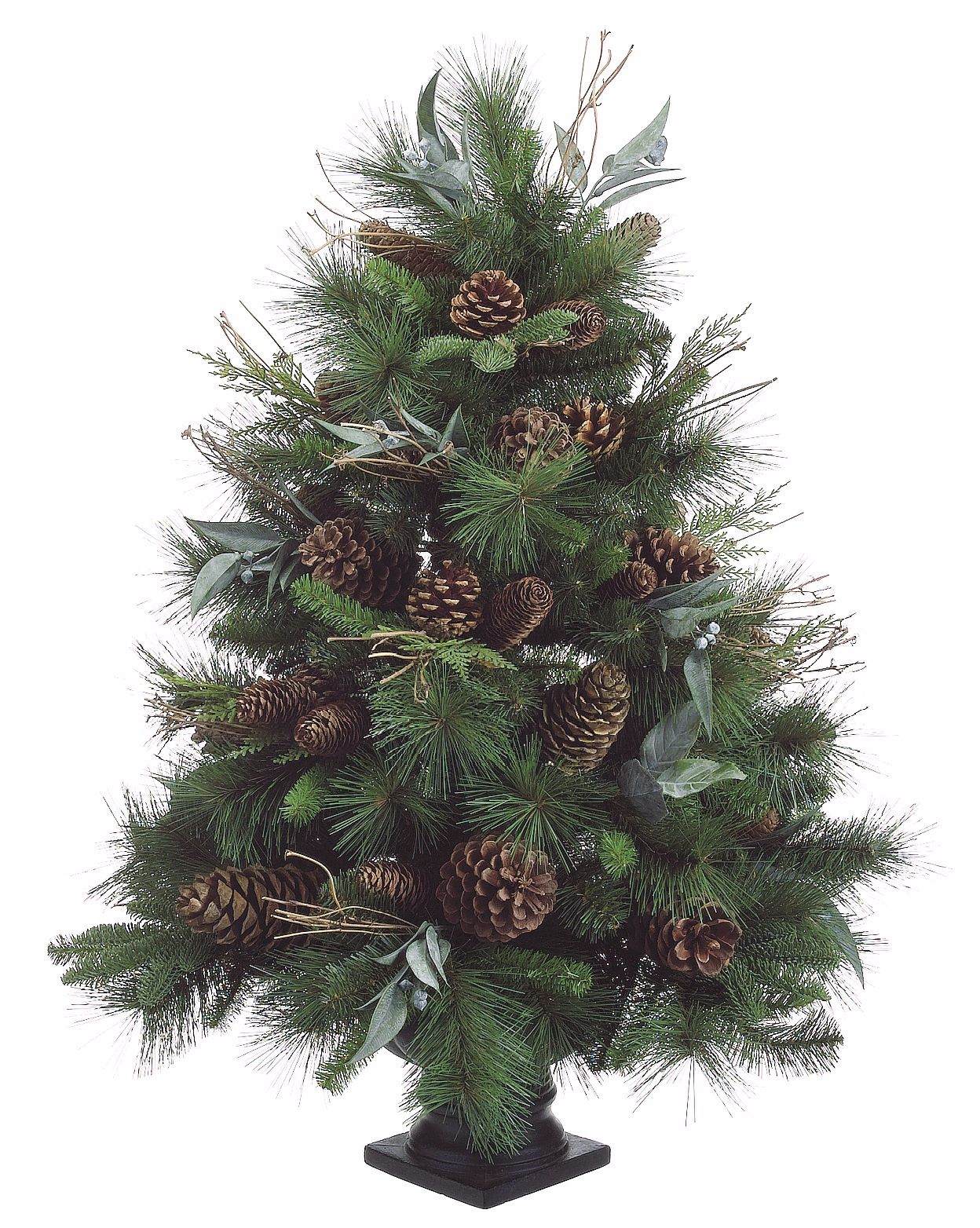 Faux Pine Tree with Pinecones and Eucalyptus
