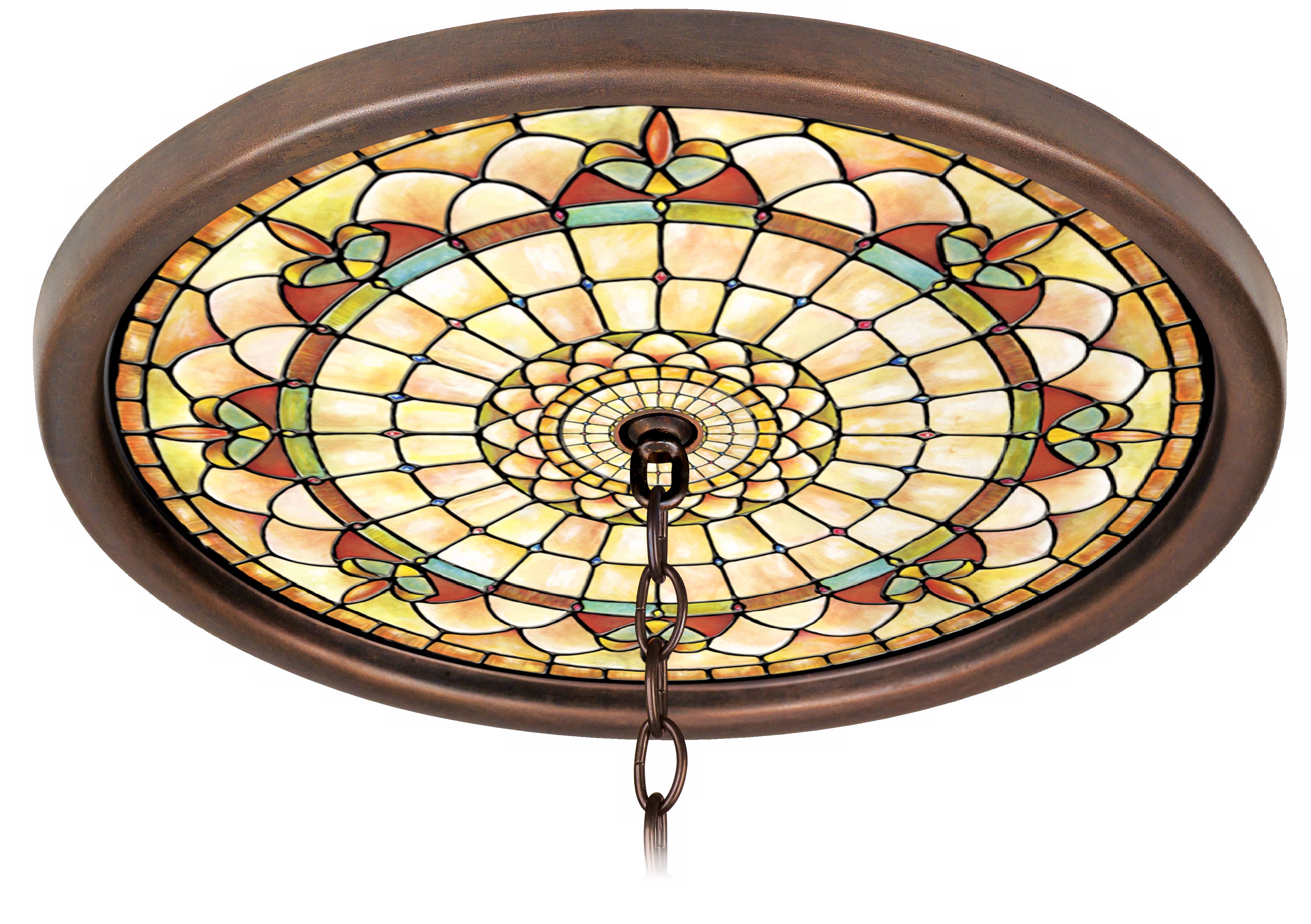Tiffany Tracery 16" Wide Bronze 1" Opening Medallion