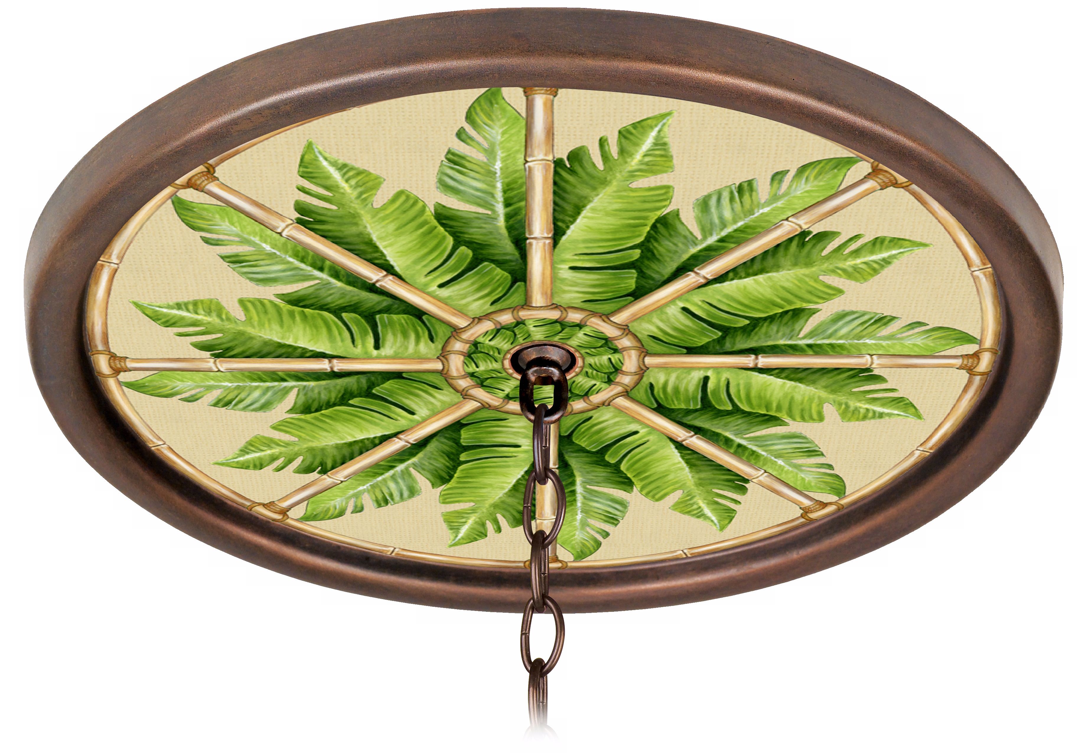 Pacific Palm 16" Wide Bronze 1" Opening Medallion