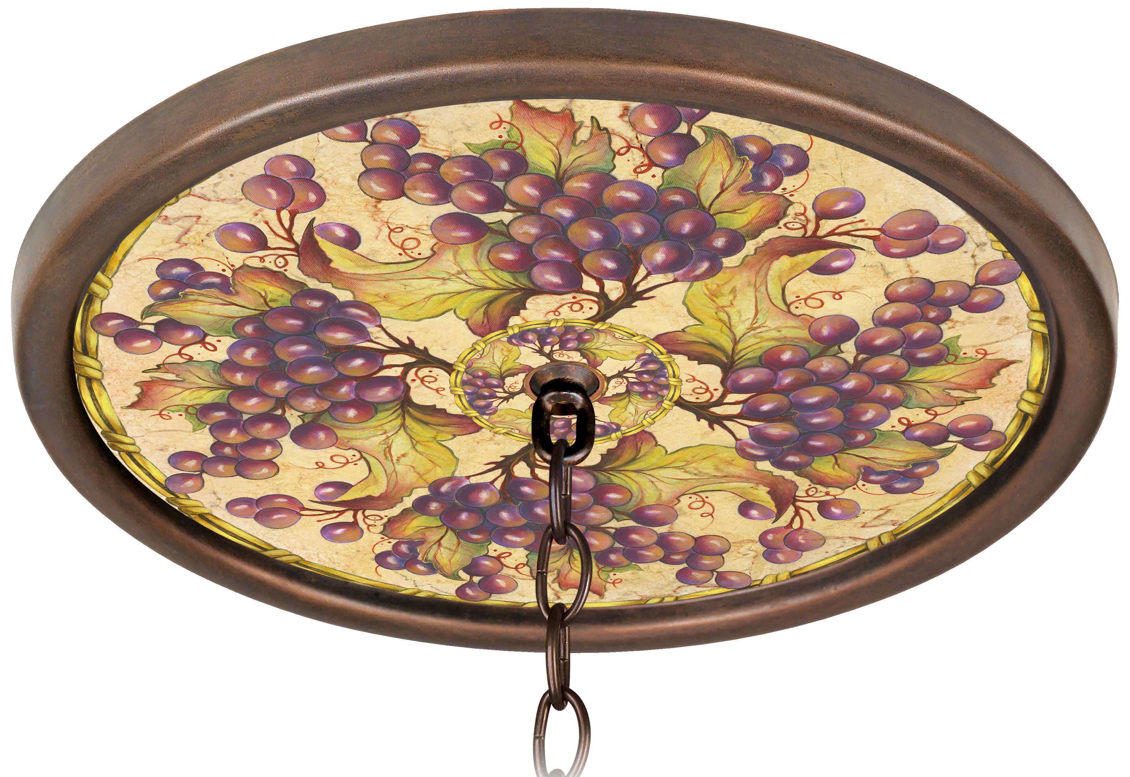Tuscan Grapes 16" Wide Bronze 1" Opening Medallion