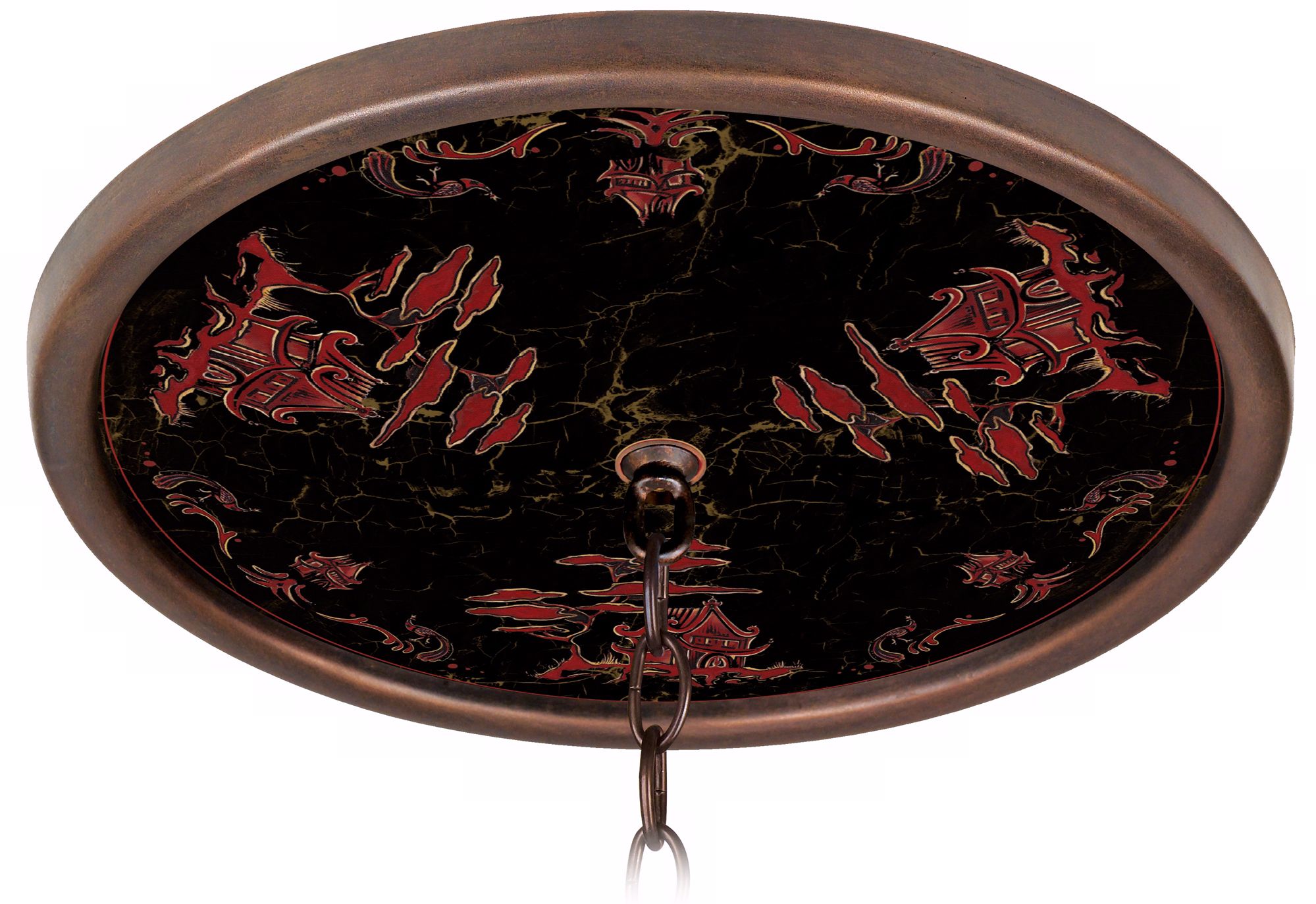 Red Pagoda Giclee Bronze 16 Wide 1 Opening Medallion G8171 M4631