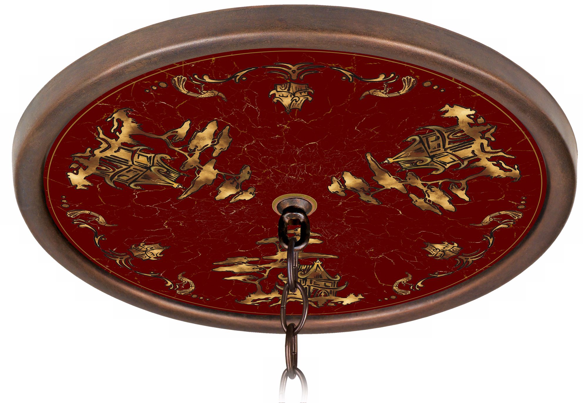Gold Pagoda Giclee Bronze 16" Wide 1" Opening Medallion