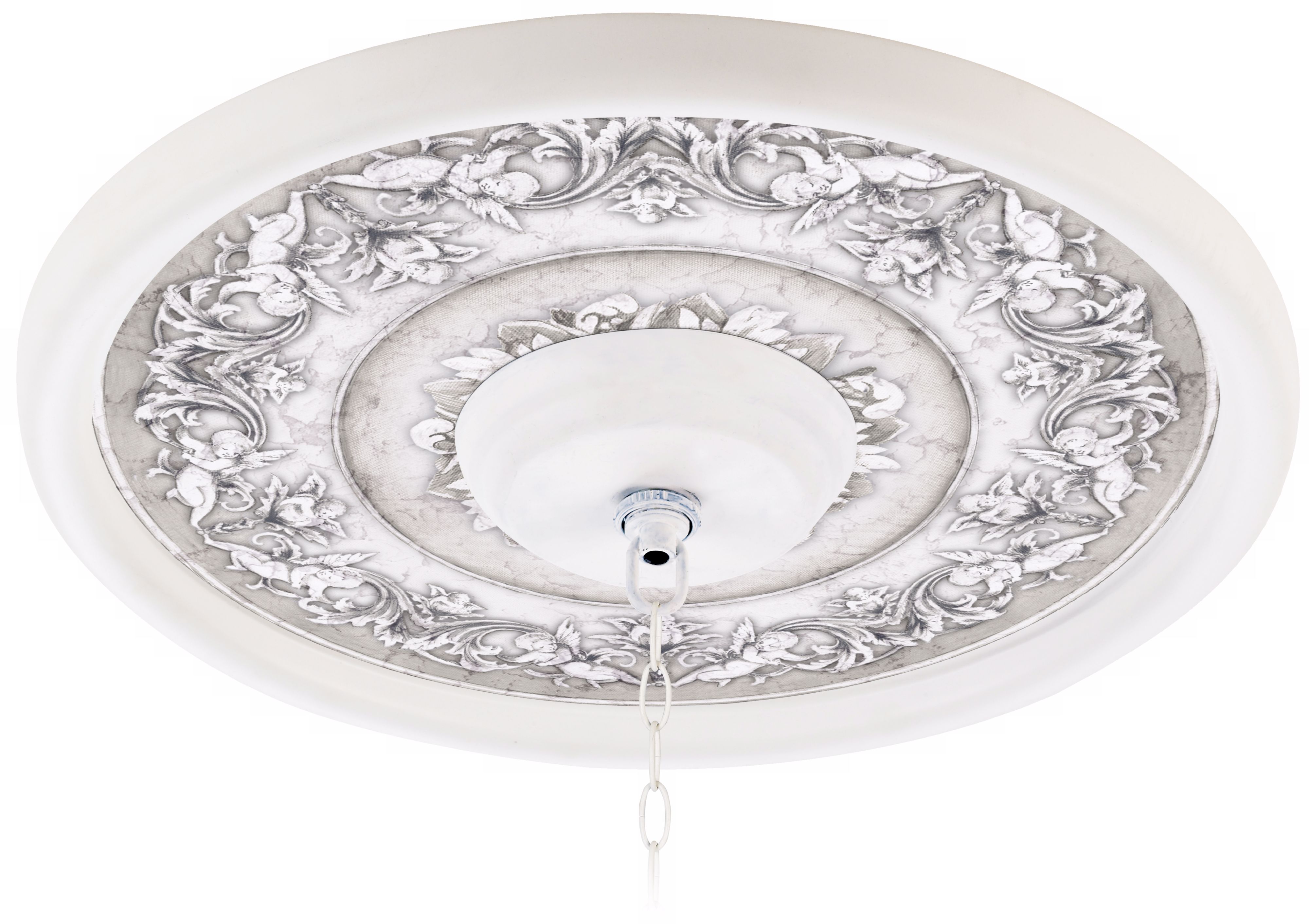 Camelot Manor Mist 16 Inch Wide White 4 Inch Opening Medallion