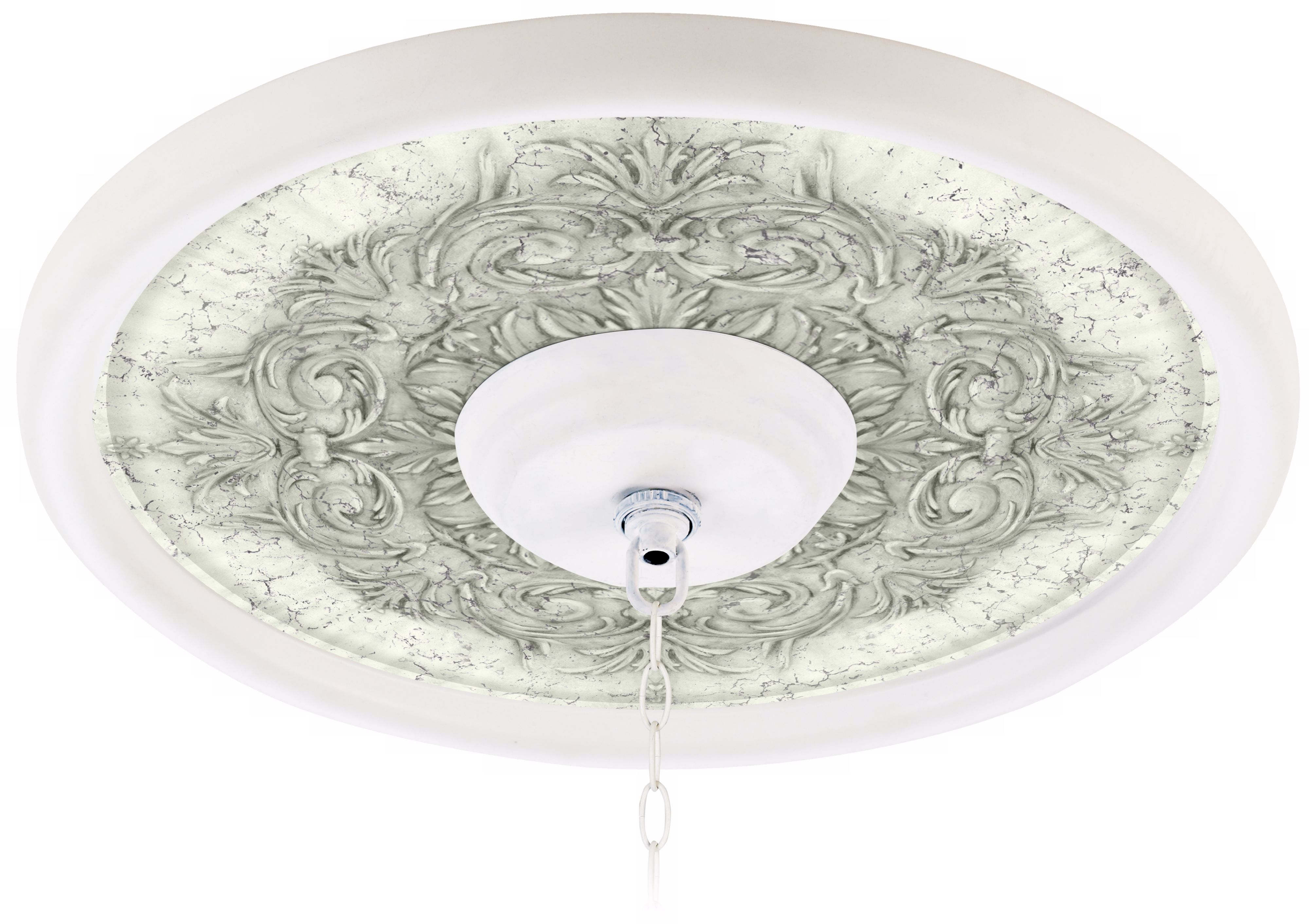 Antiquity Stone 16 Inch  Wide White 4 Inch Opening Medallion