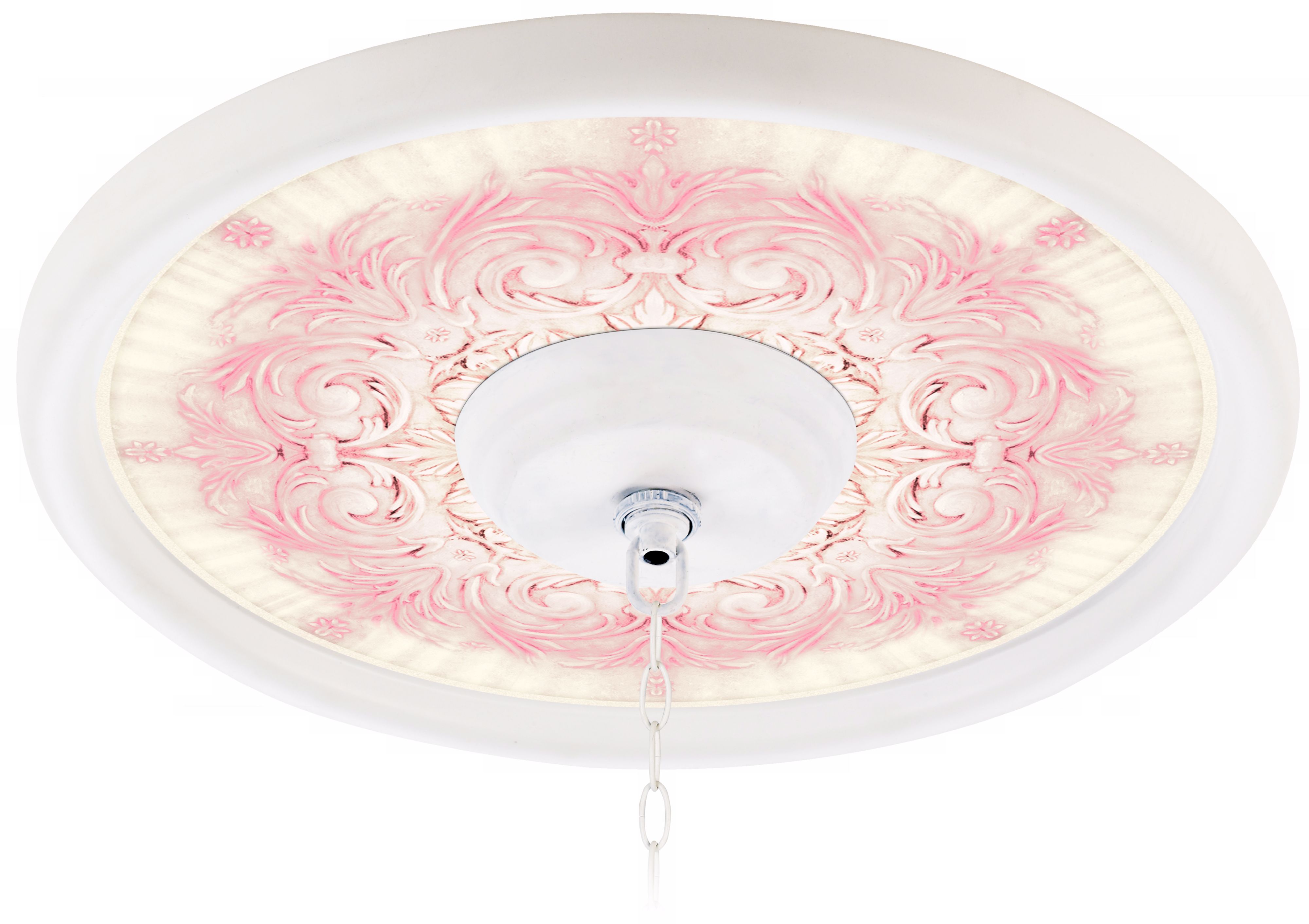 Gentle Rose 16" Wide 4" Opening White Ceiling Medallion