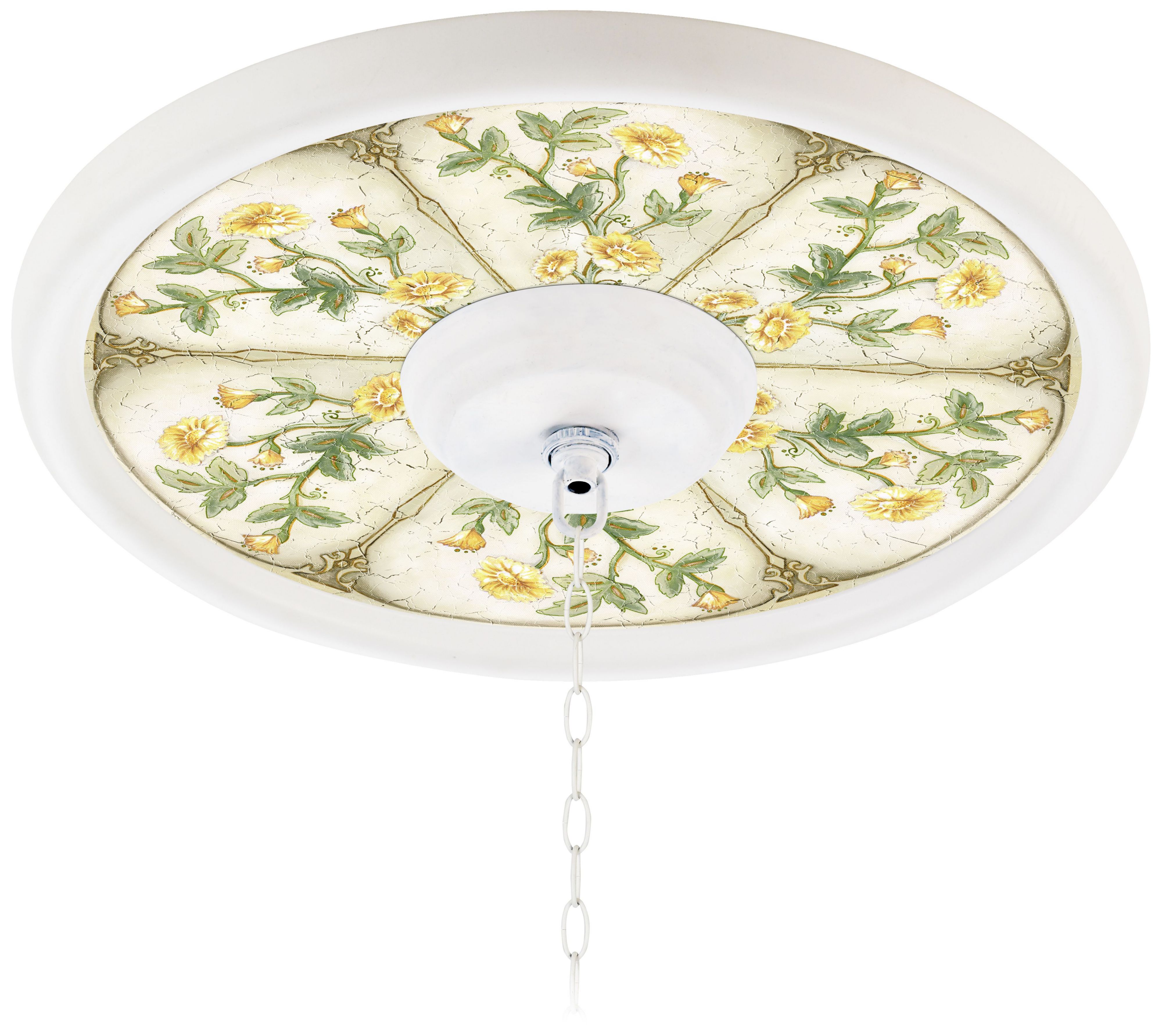 English Garden Butter 16" White 4" Opening Medallion