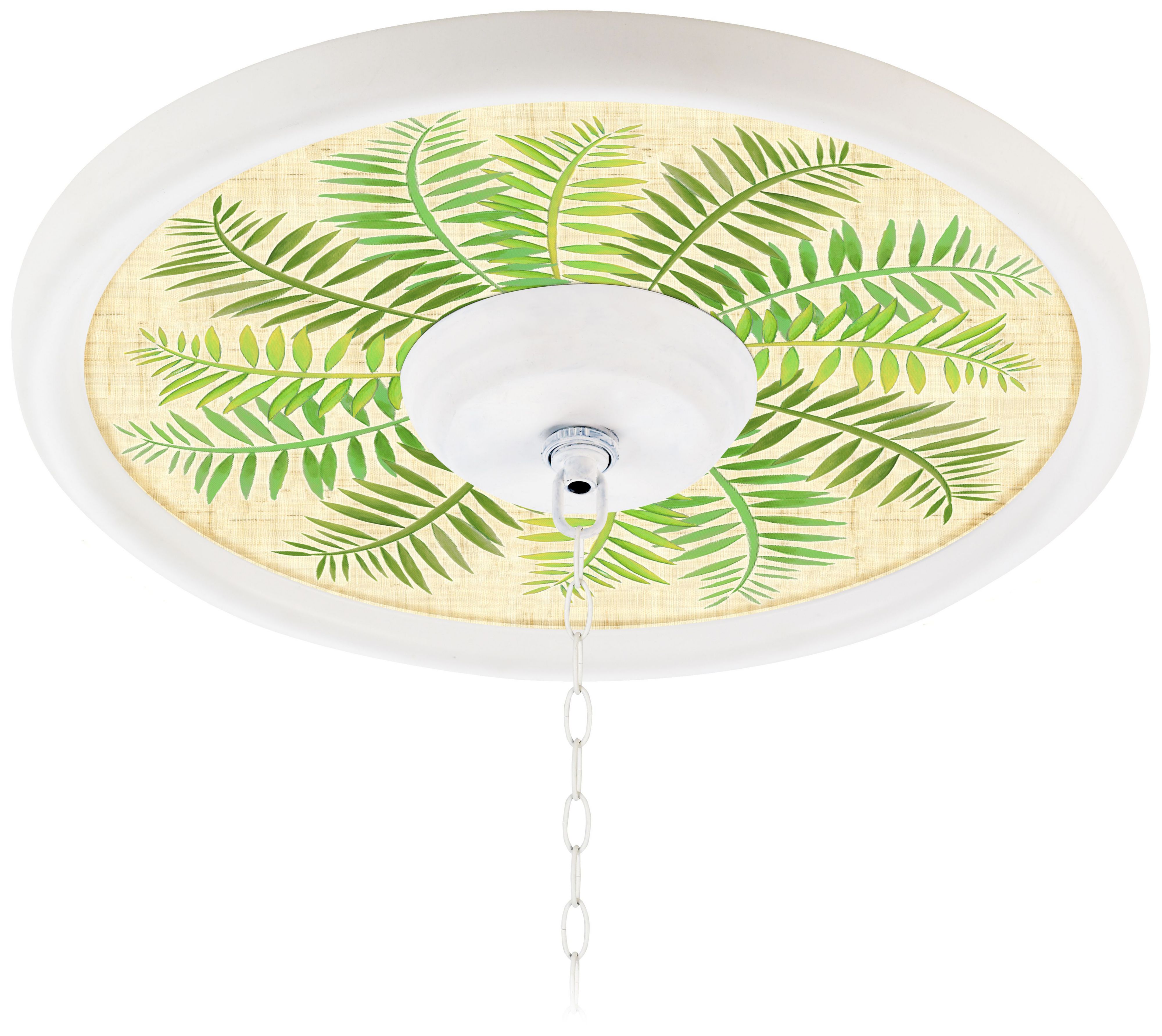 Gentle Fern 16" Wide White 4" Opening Medallion