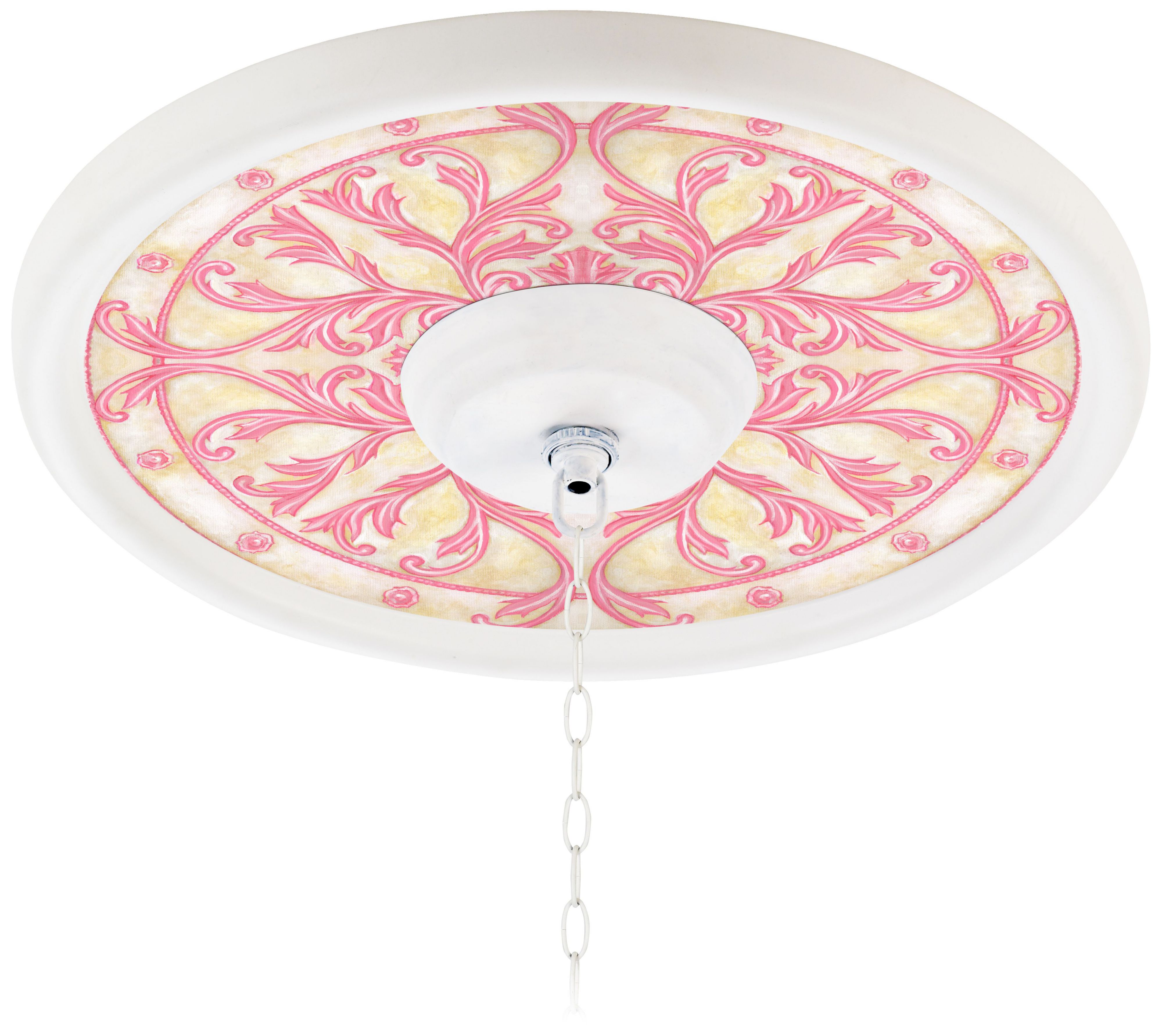 Florentine Rose 16" Wide White 4" Opening Medallion