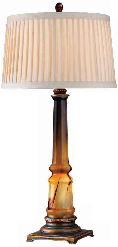 Murray Feiss Sutton Circle Cognac Burnt Umber Table Lamp