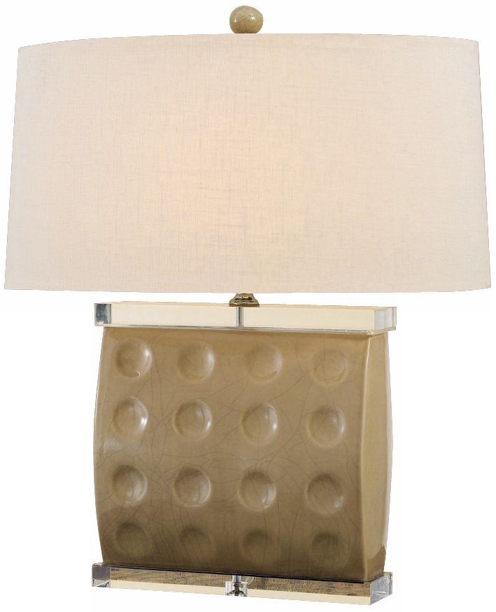 Murray Feiss Olana Collection Taupe Crackle Table Lamp