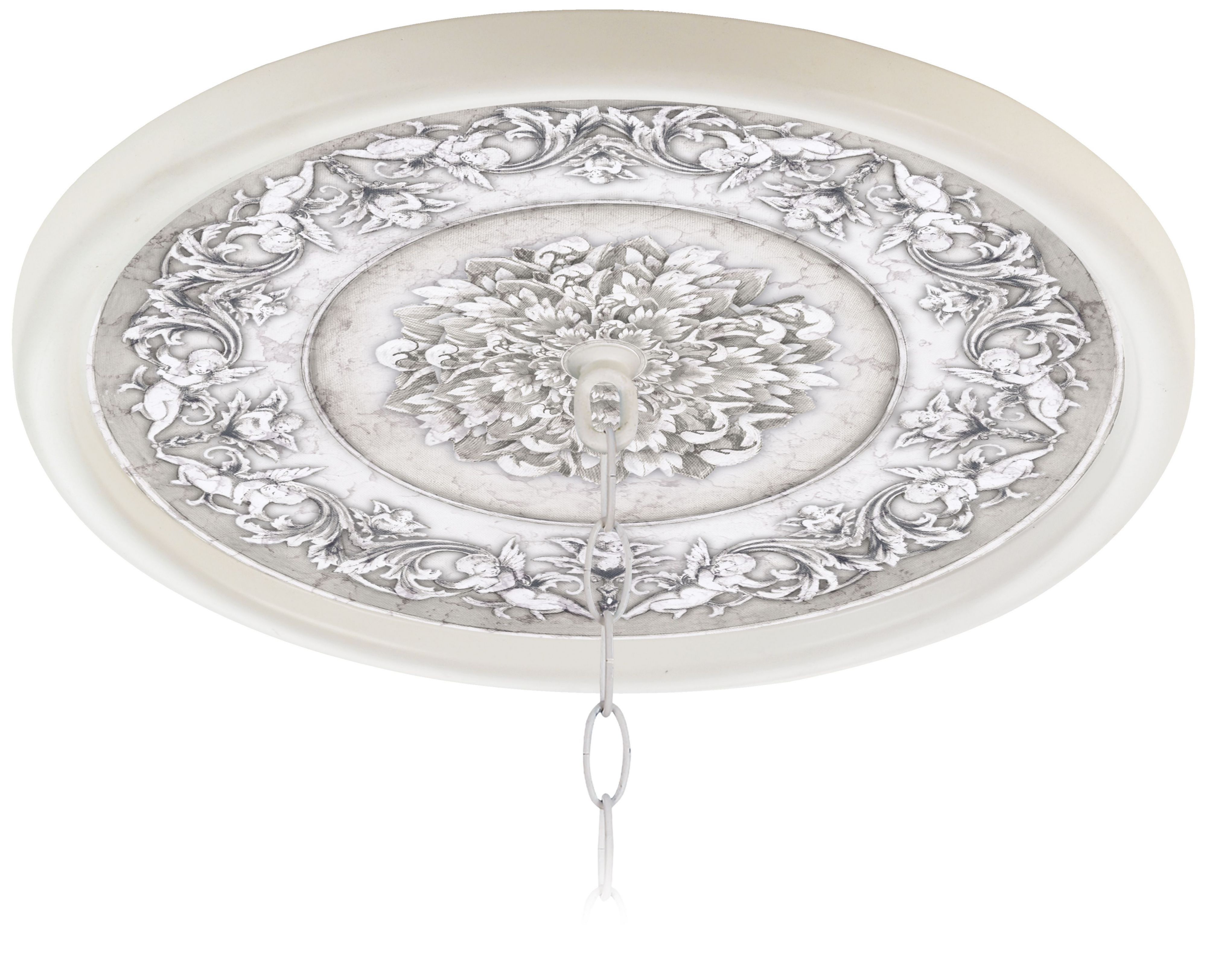 Camelot Manor Mist 16" Wide White 1" Opening Medallion