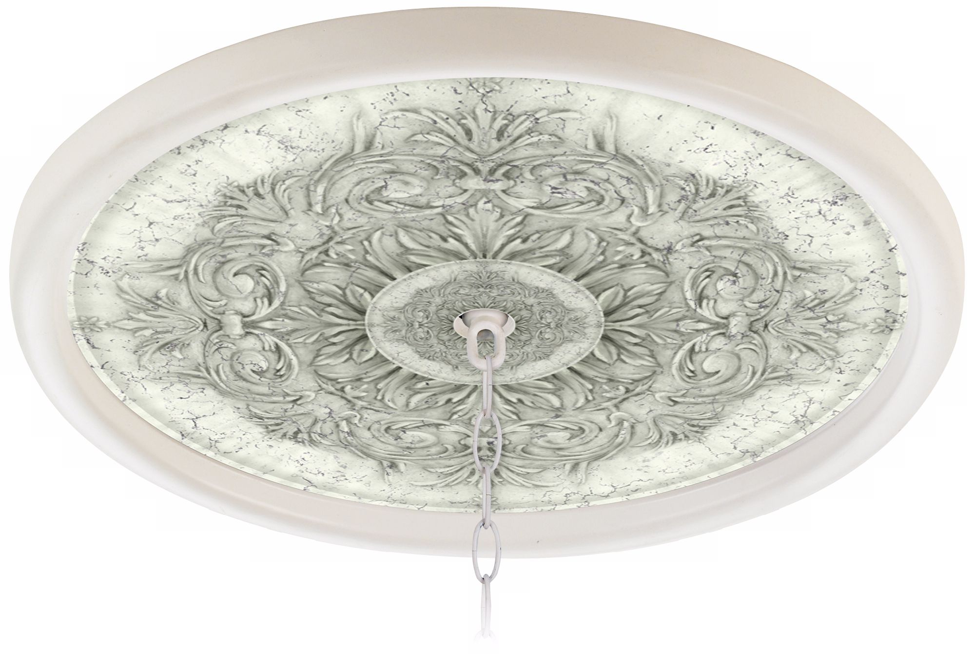Antiquity Stone 16" Wide White 1" Opening Medallion