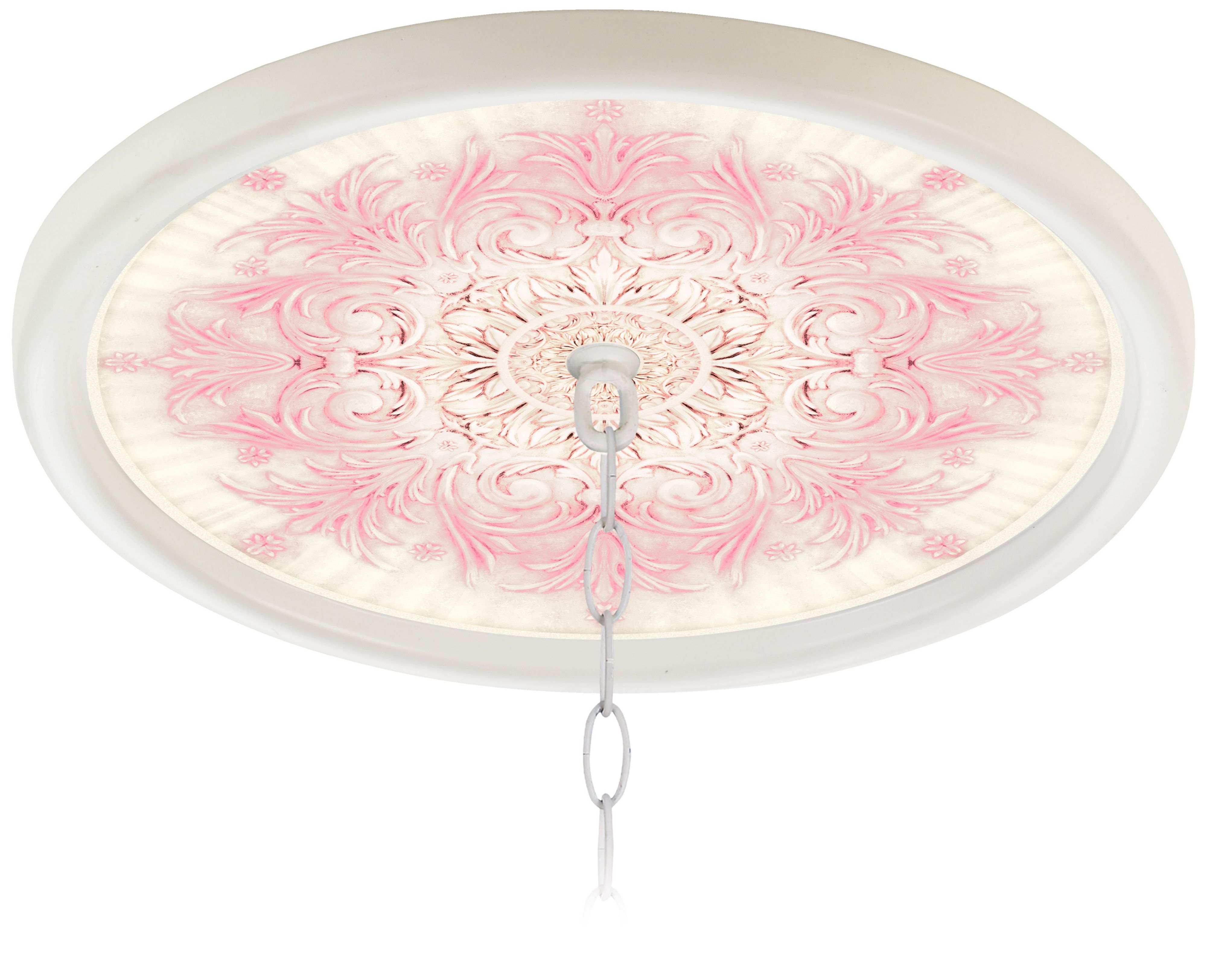 Gentle Rose 16" Wide 1" Opening White Ceiling Medallion