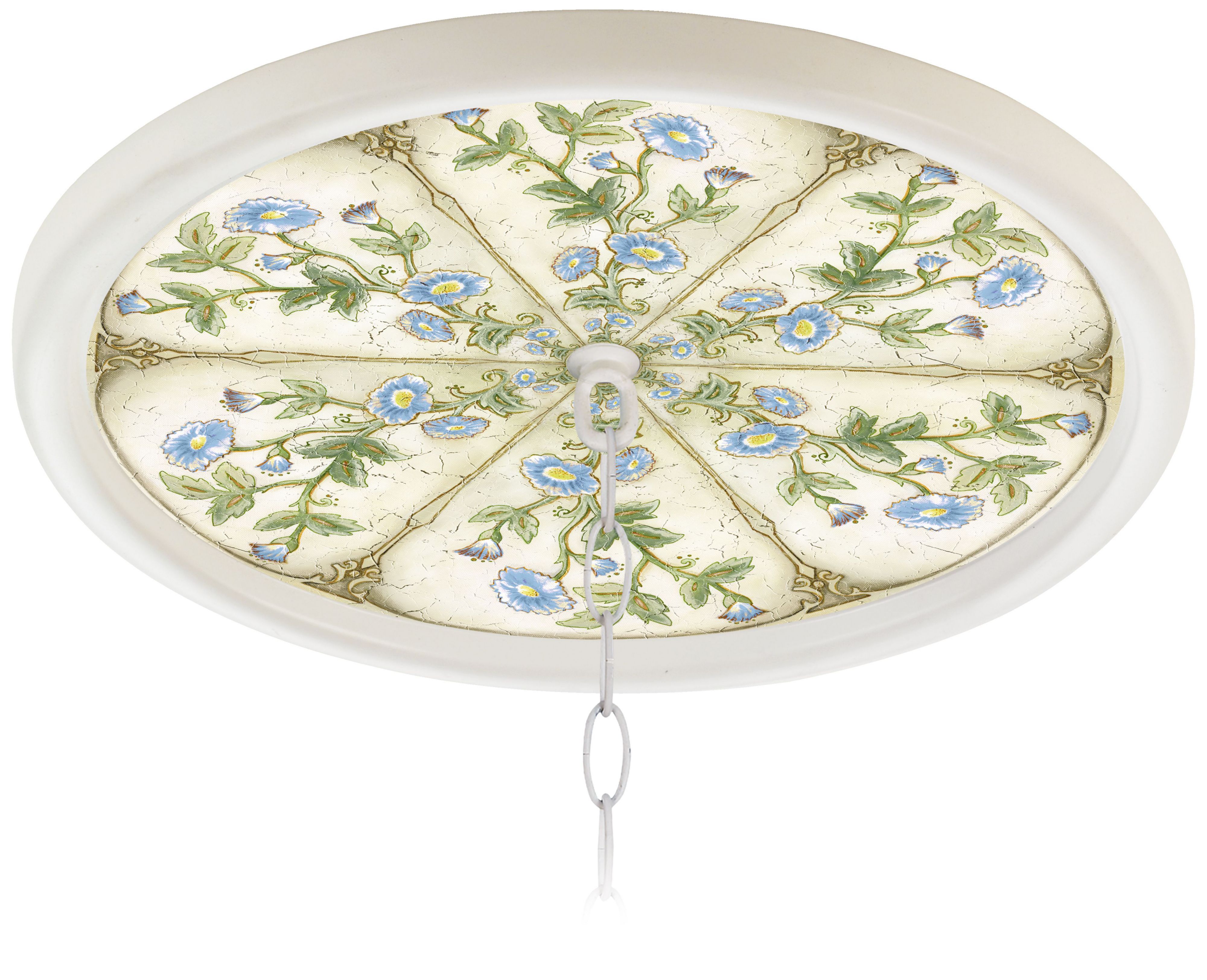 English Garden Sky White 16" Wide 1" Opening Medallion