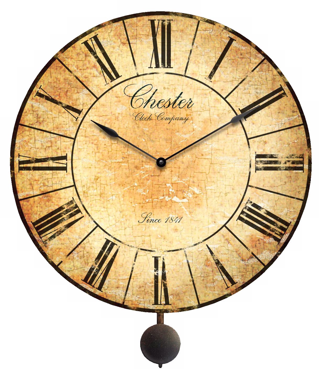 Large Chester Pendulum 24" Wide Wall Clock