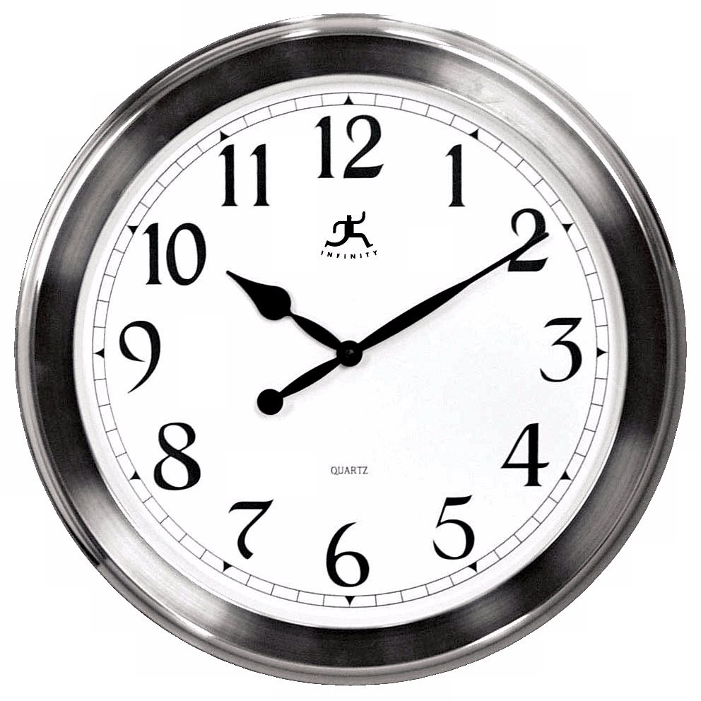 Faux Brushed Nickel Finish 20" Wide Wall Clock