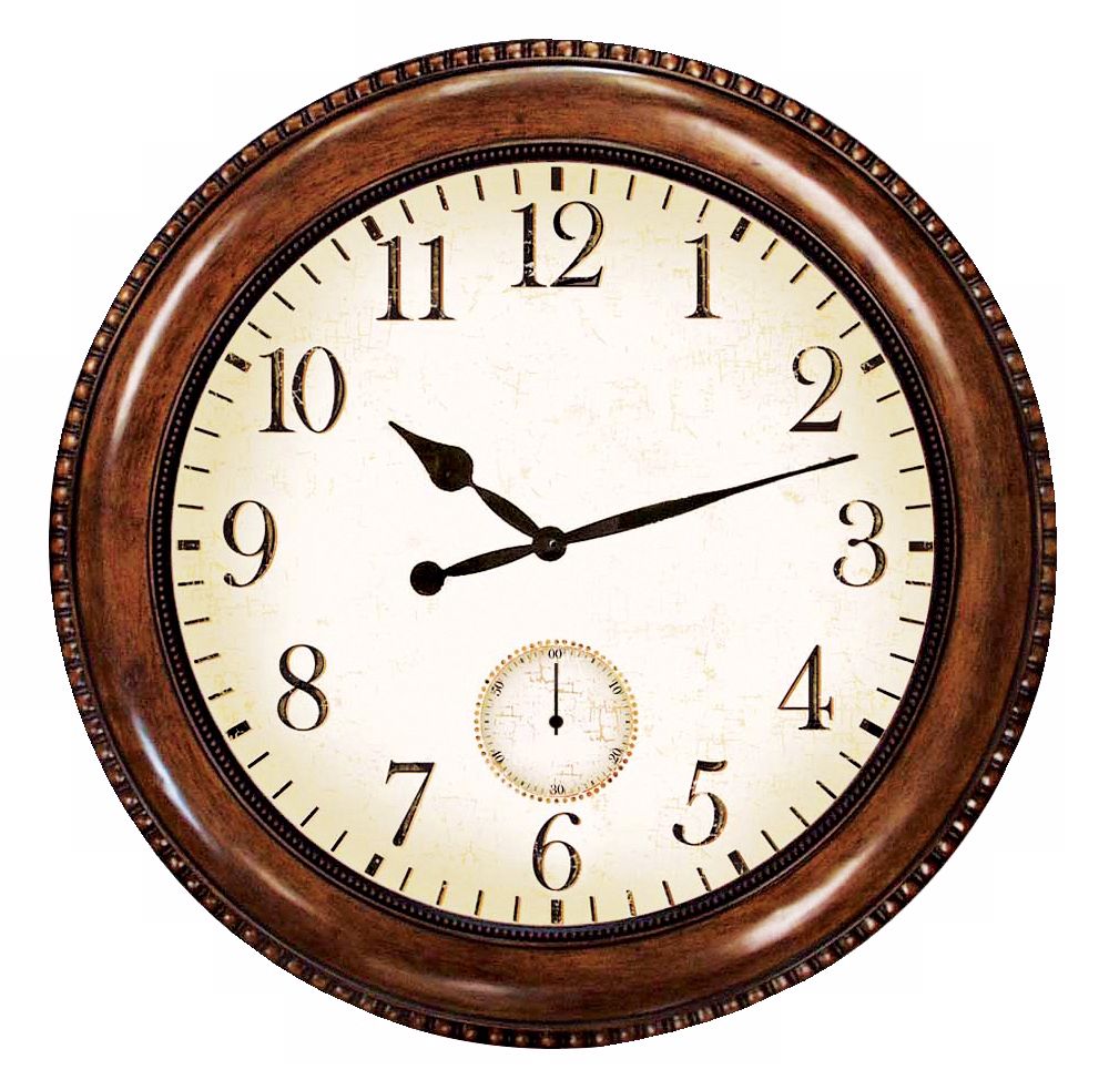 Antique Walnut Finish 22" Wide Wall Clock