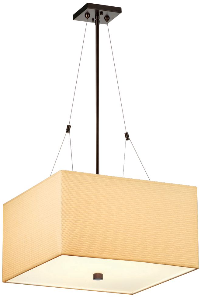 Forecast Alexis Bronze Three Light Square Pendant Chandelier
