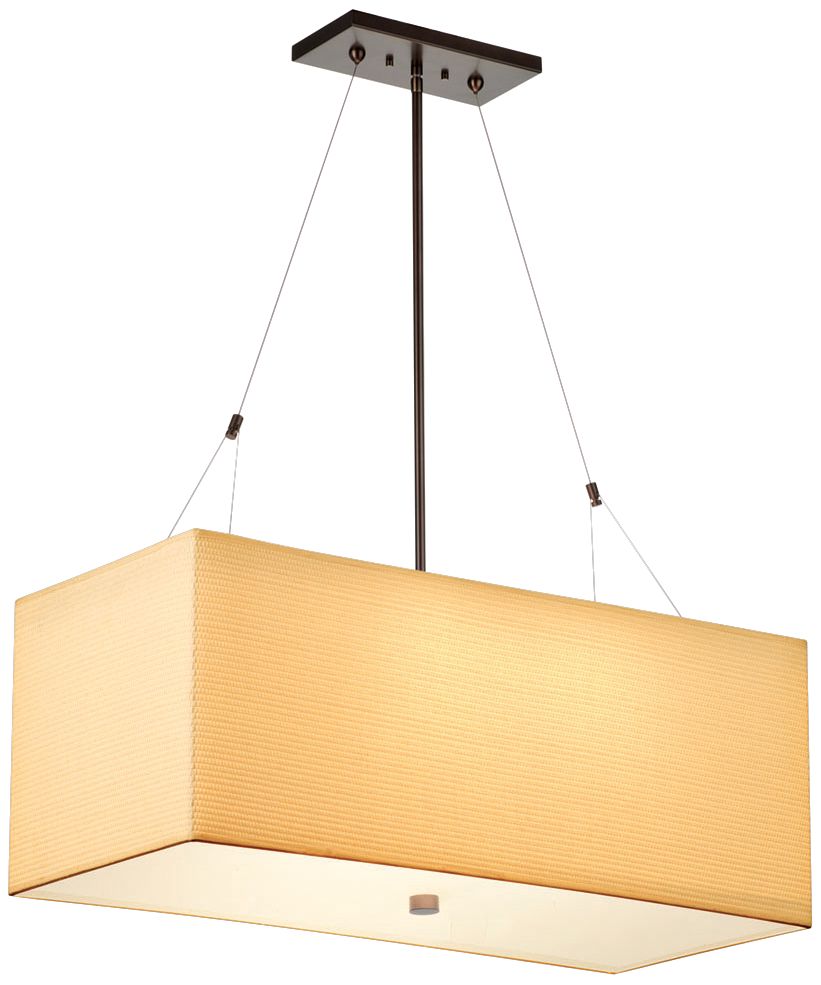 Forecast Alexis Bronze 3-Light White Grasscloth Chandelier