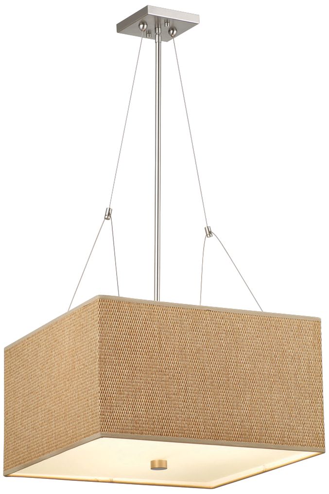 Forecast Alexis Natural Nickel 3-Light Square Chandelier