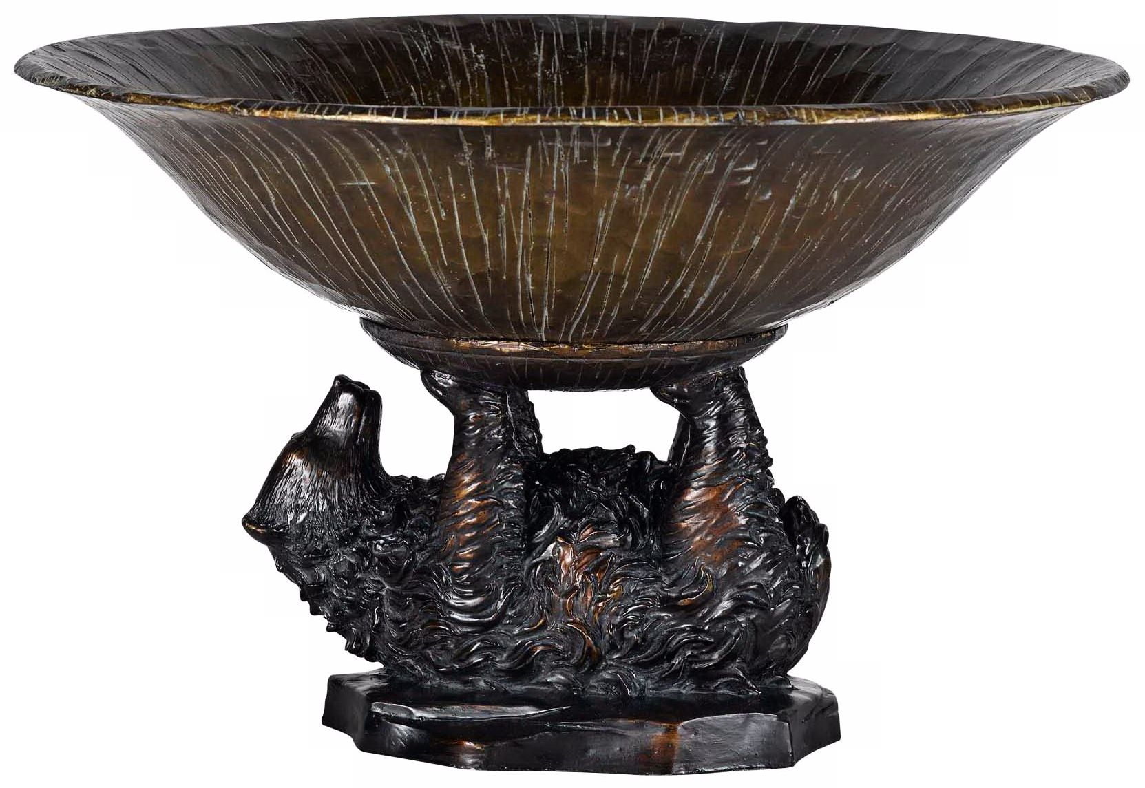 Antique Bronze Bear Bowl