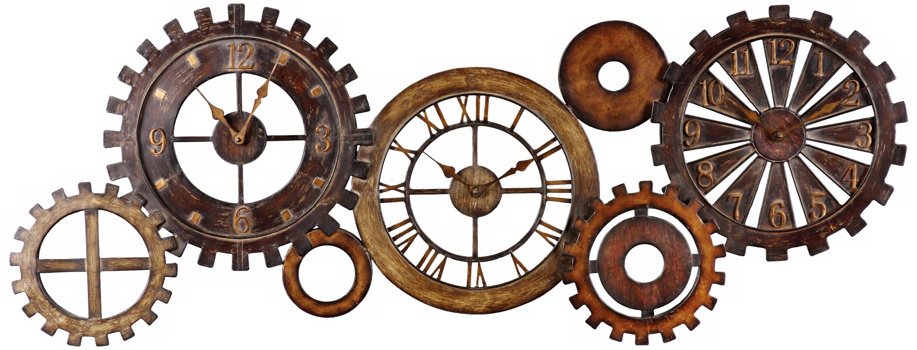 Uttermost Spare Parts 54" Wide Wall Clock