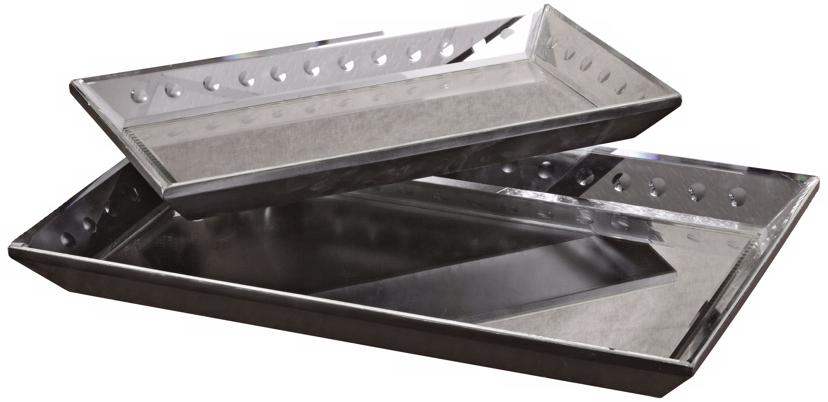 Set of Two Alanna Mirrored Trays