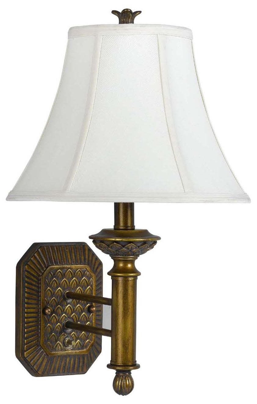 Antique Gold Finish Traditional Style Plug-In Wall Lamp