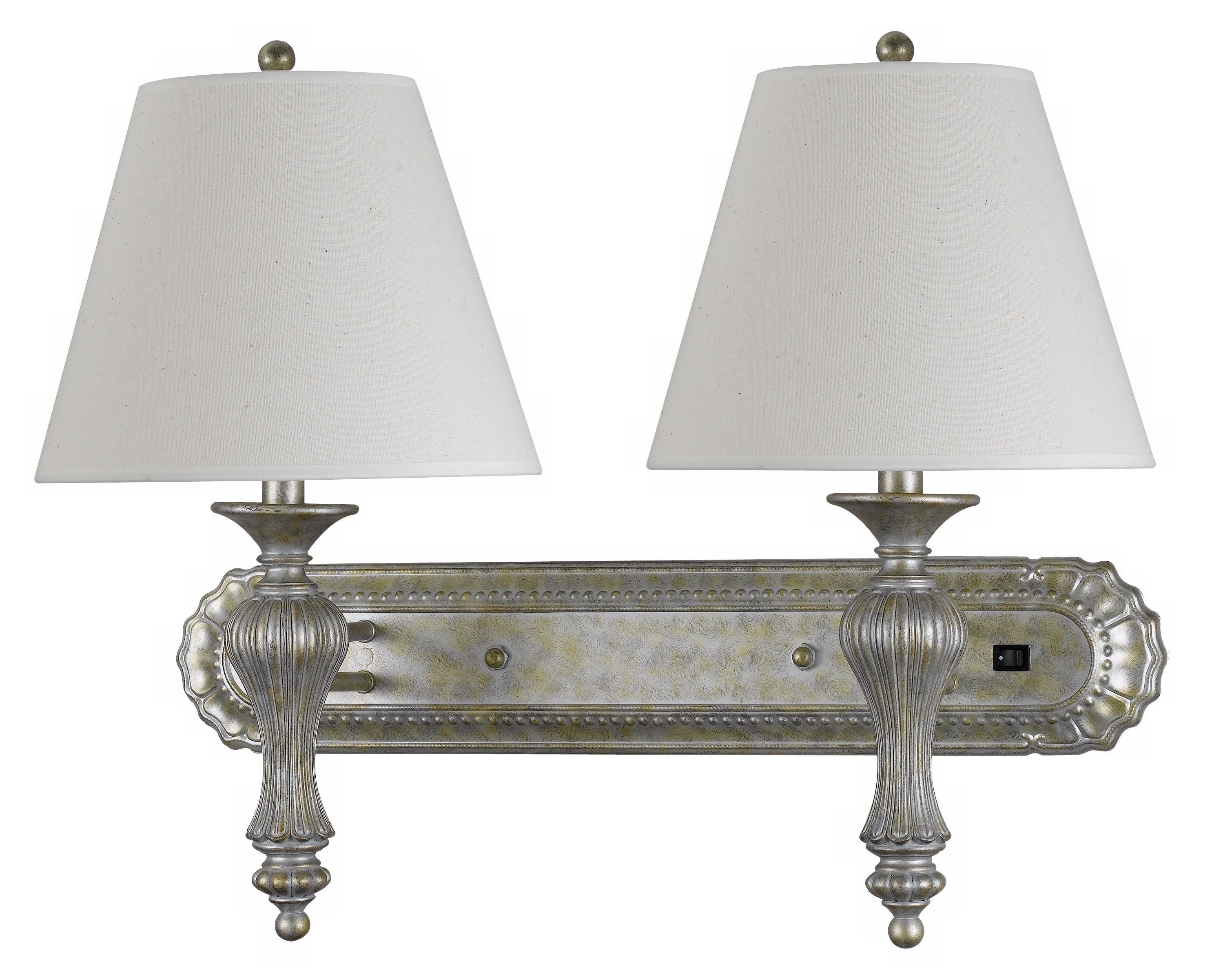 Fairfield Double Antique Silver Gold Wall Lamp