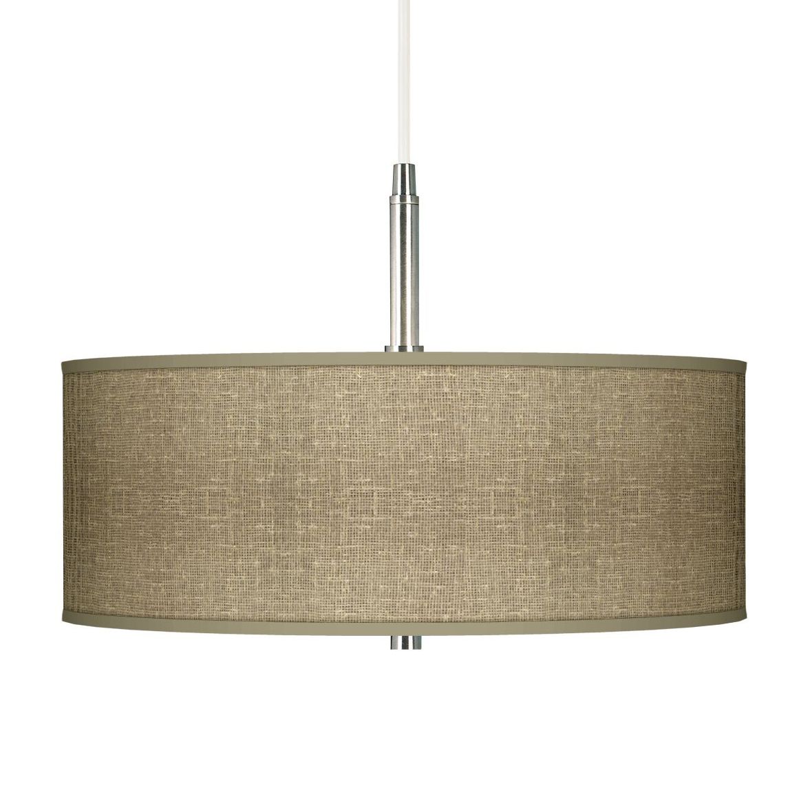 Burlap Print Giclee Pendant Chandelier