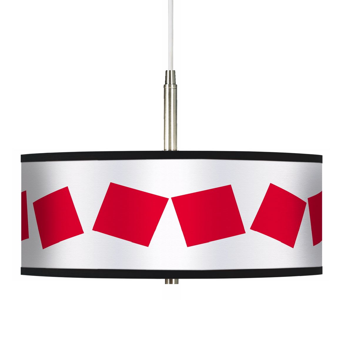 Red Squares Giclee Pendant Chandelier