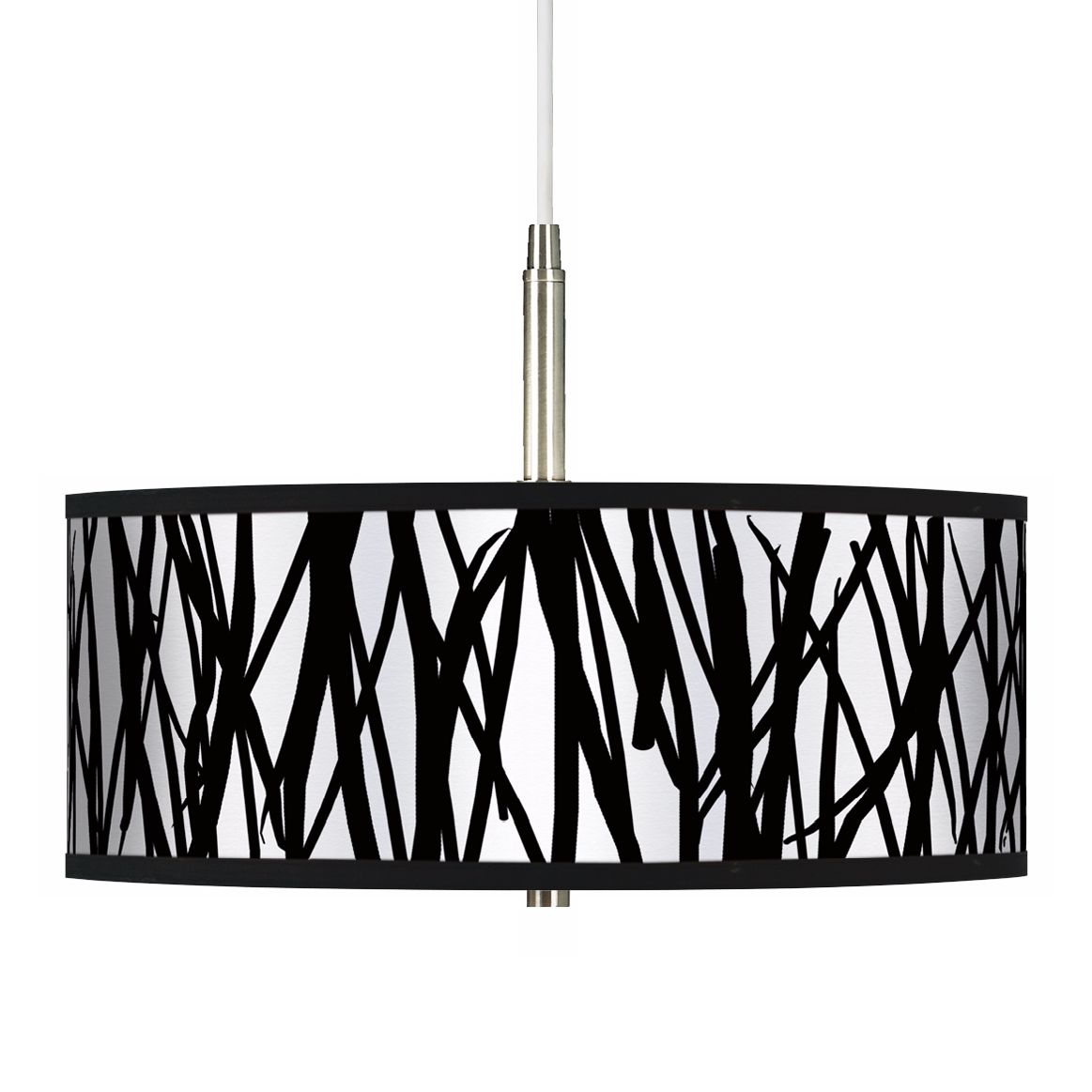 Black Jagged Stripes Giclee Pendant Chandelier