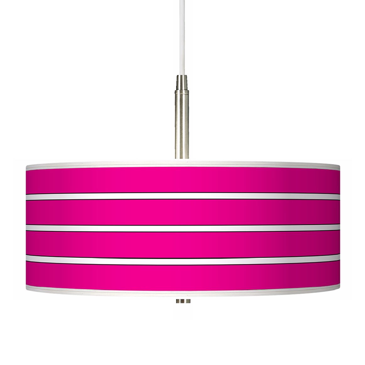 Bold Pink Stripe Giclee Pendant Chandelier
