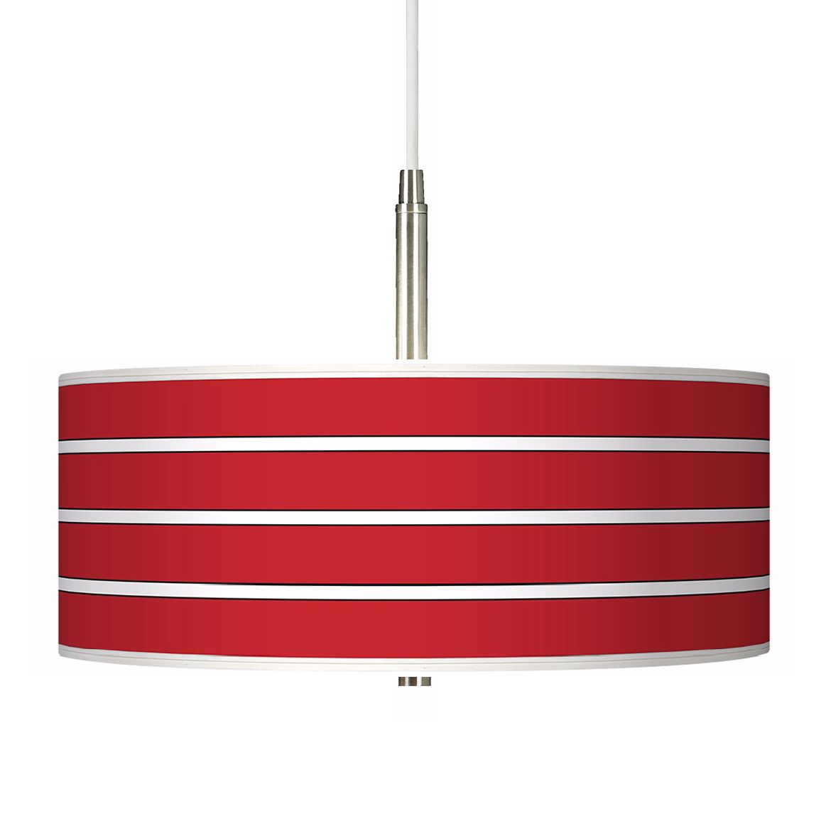 Bold Red Stripe Giclee Pendant Chandelier