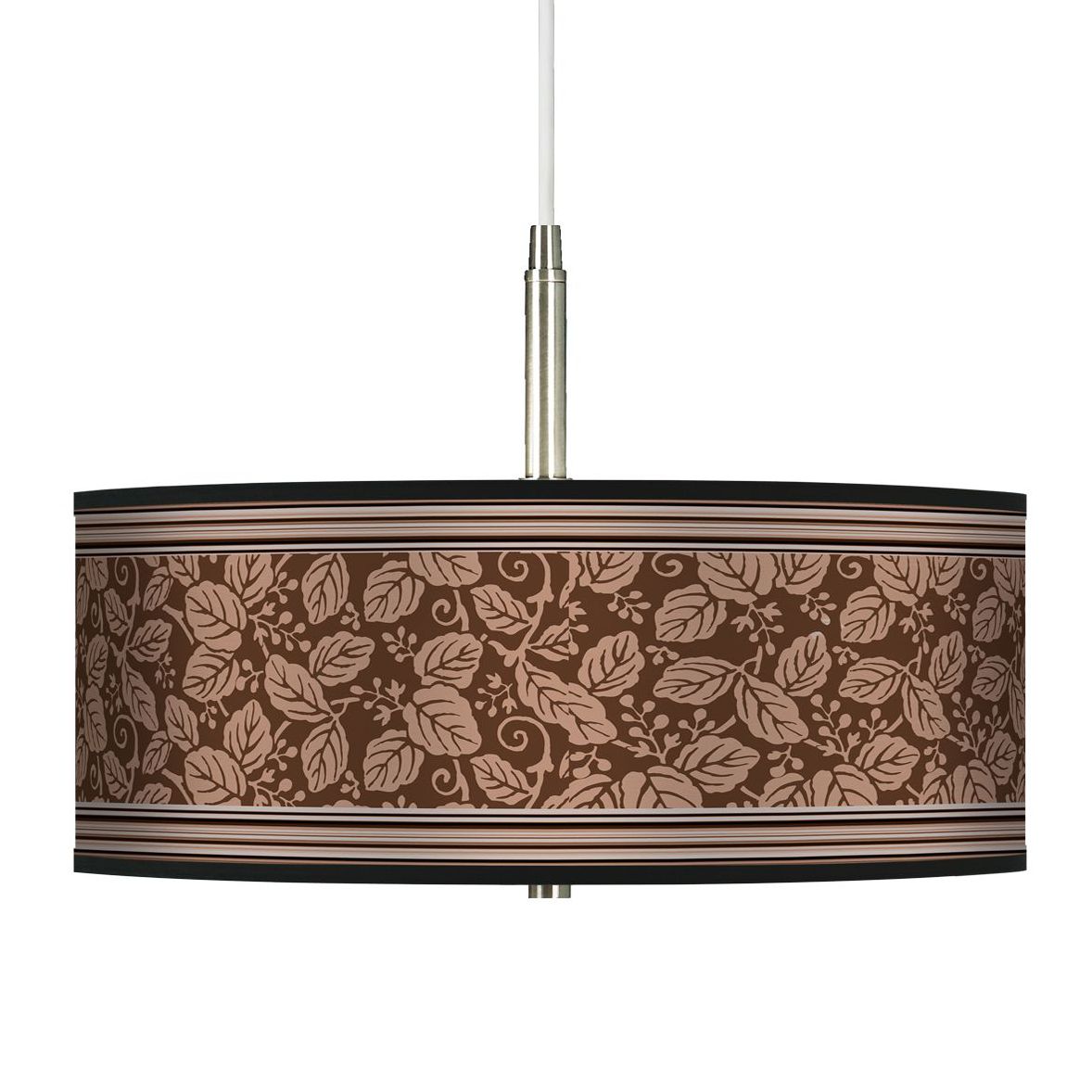 Wooden Park Giclee Brushed Steel Contemporary Pendant Light
