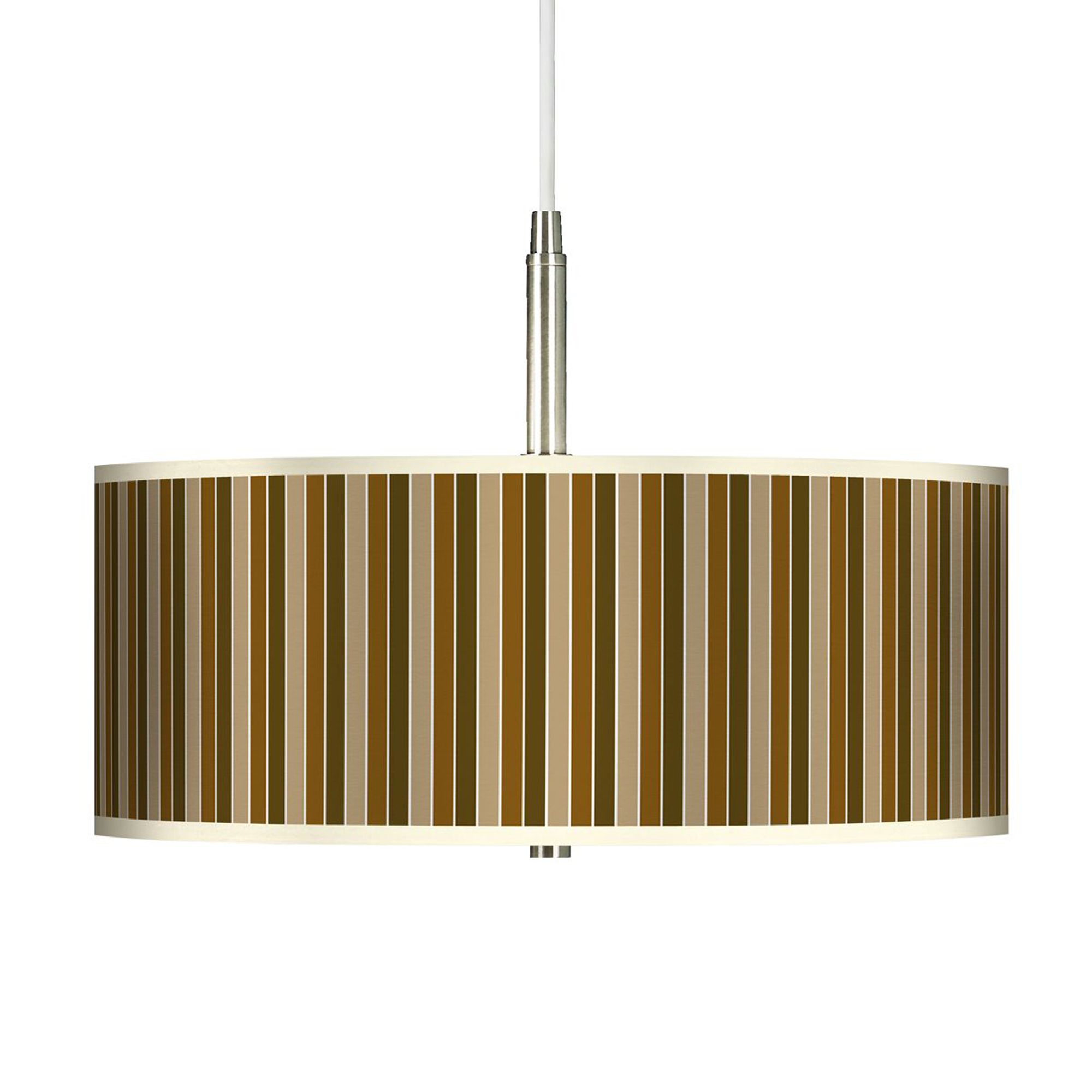 Umber Stripes 16" Wide Giclee Pendant Light