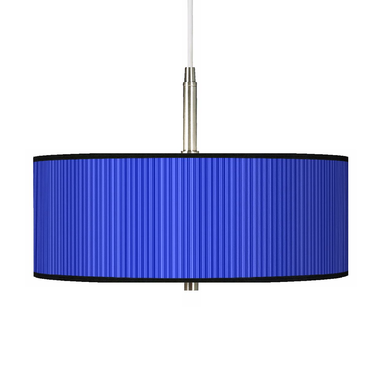 Blue Vertical Stripe Giclee Contemporary Pendant Light