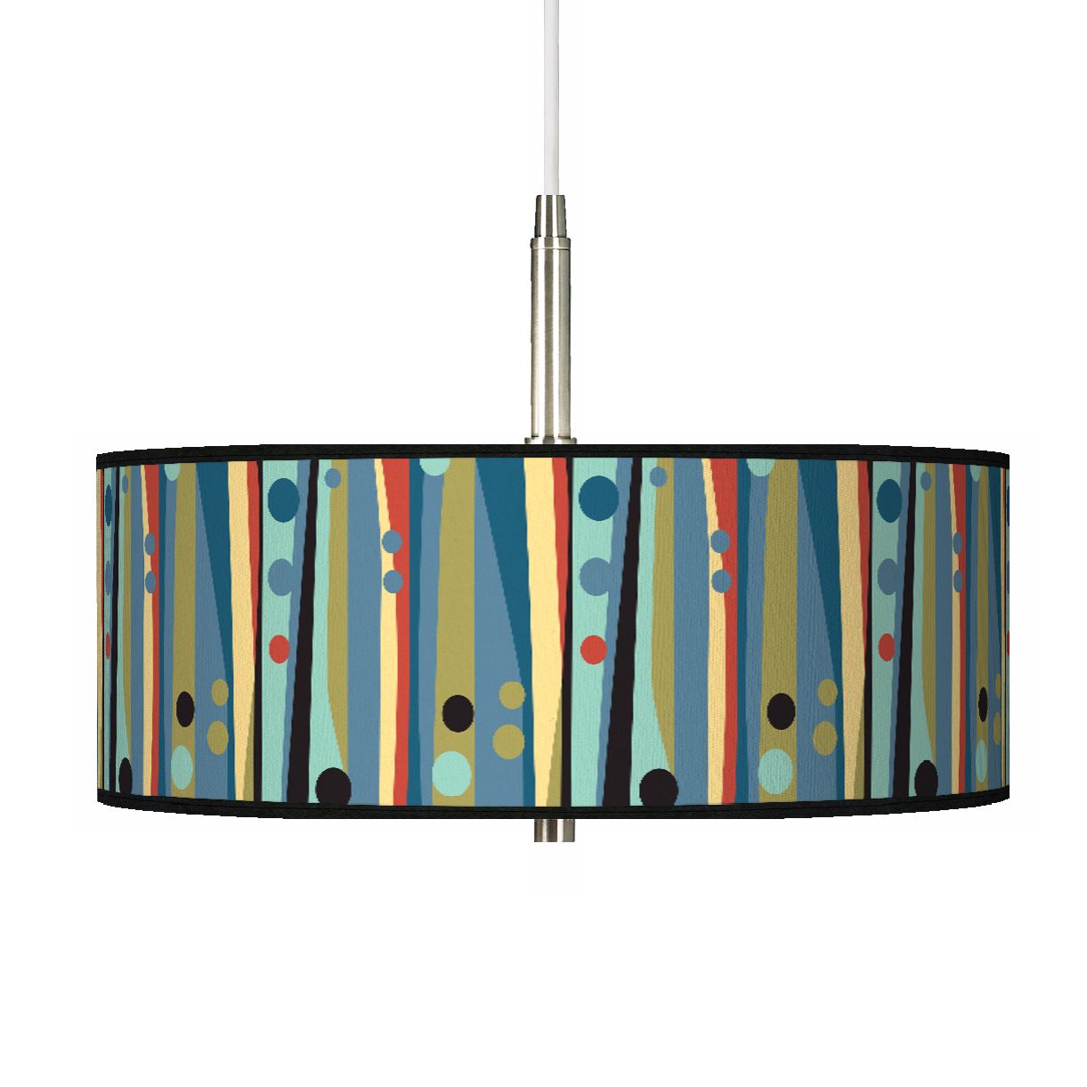 Pastel Dots Vertical Giclee Contemporary Pendant Light