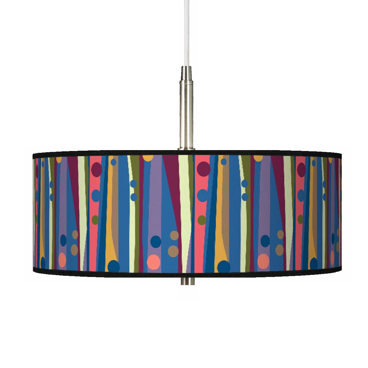 Retro Dots Vertical Giclee Contemporary Pendant Light